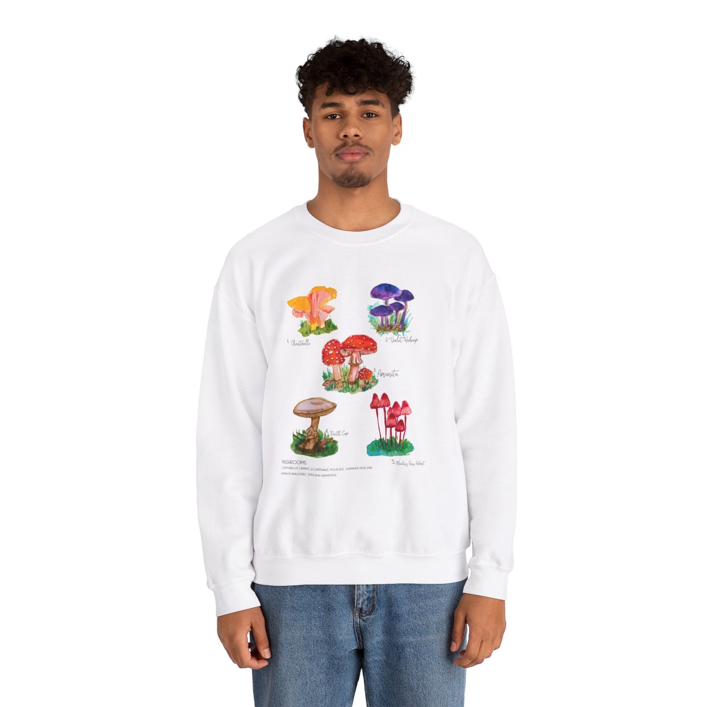 Mushroom Illustration Crewneck Sweatshirt Heavy Blend™