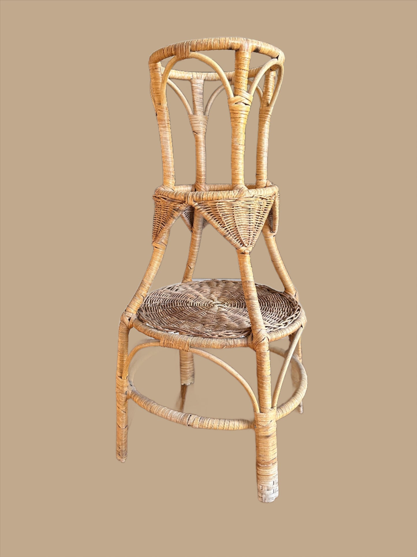 Vintage Rattan Plant Stand