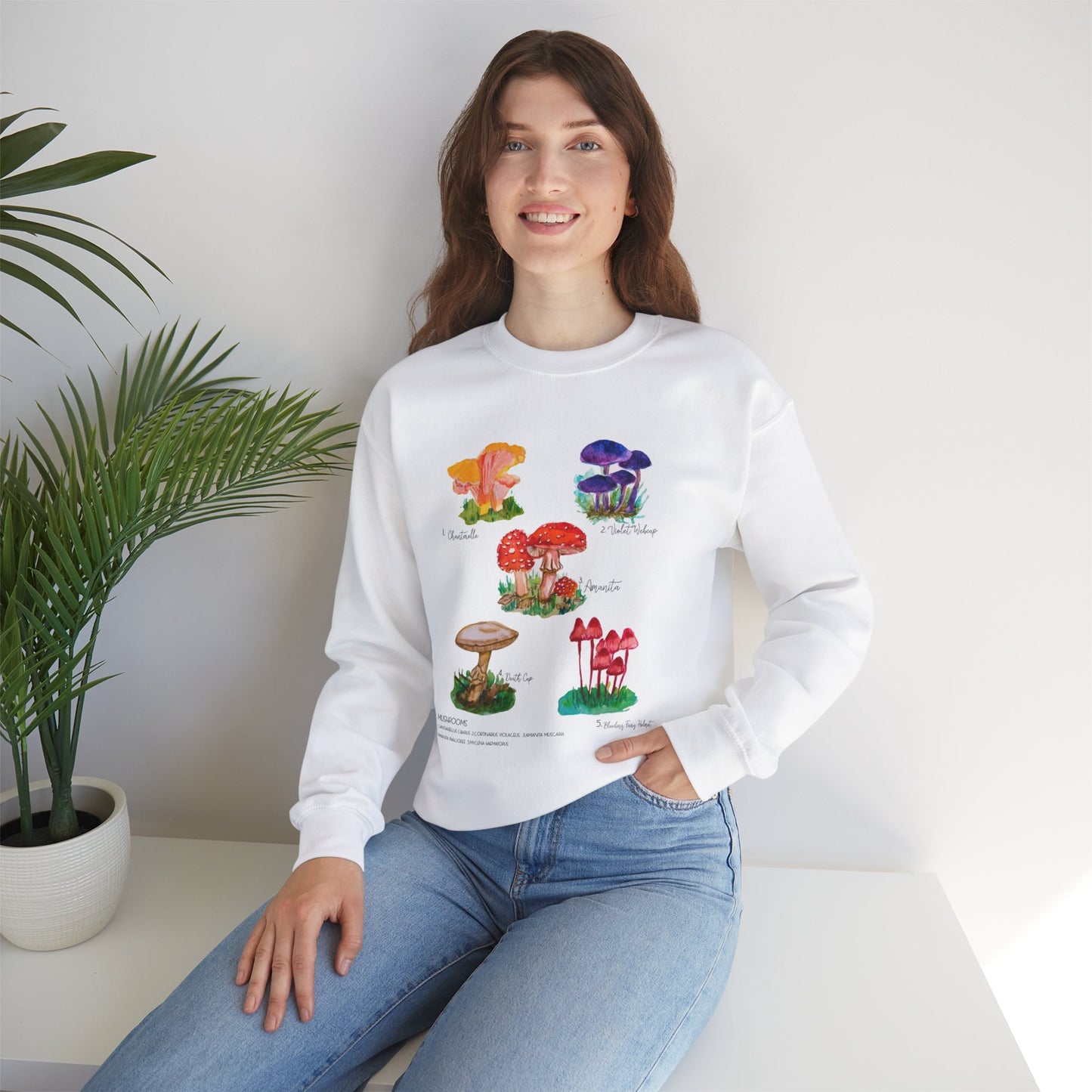 Mushroom Illustration Crewneck Sweatshirt Heavy Blend™