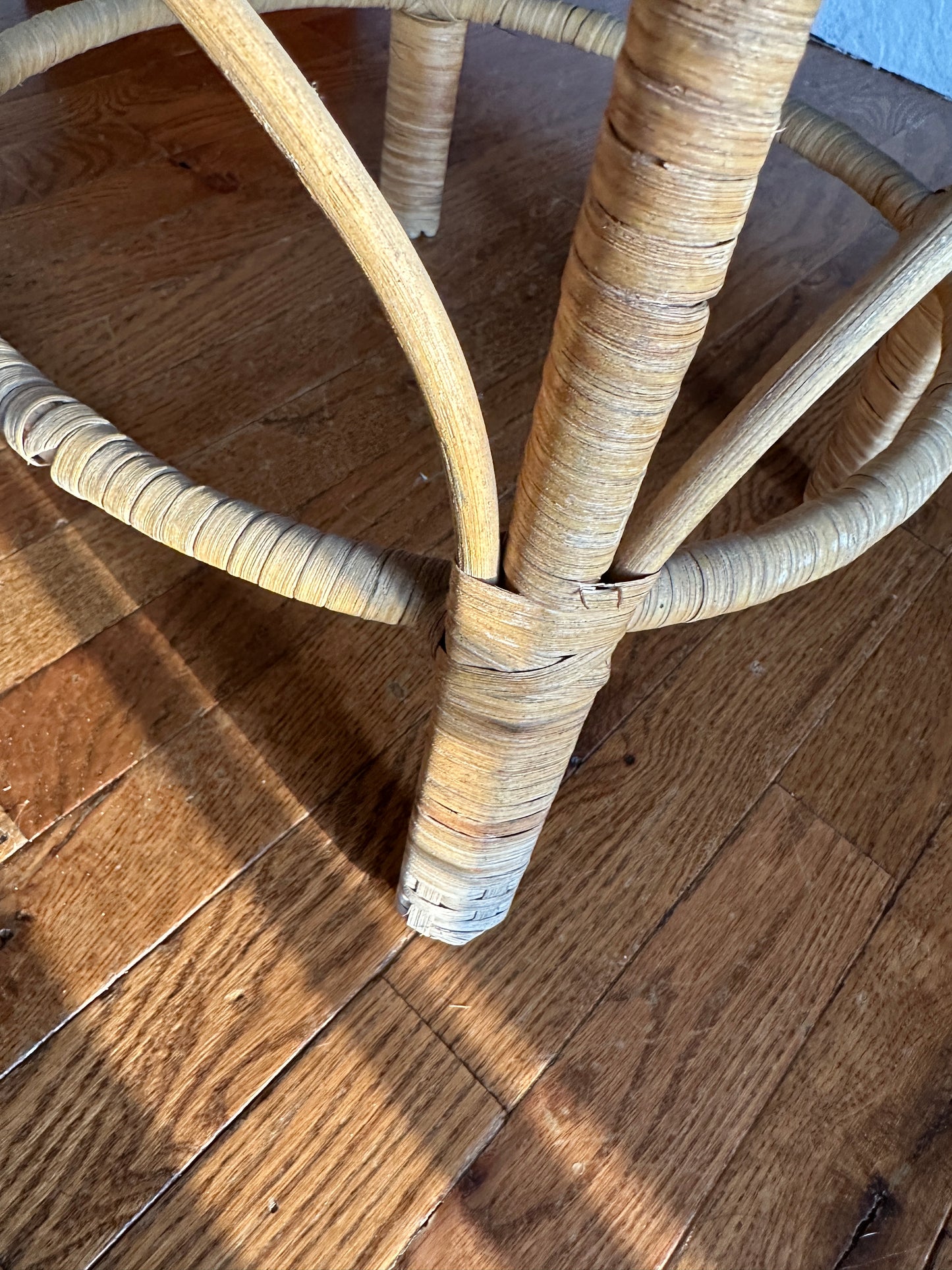 Vintage Rattan Plant Stand