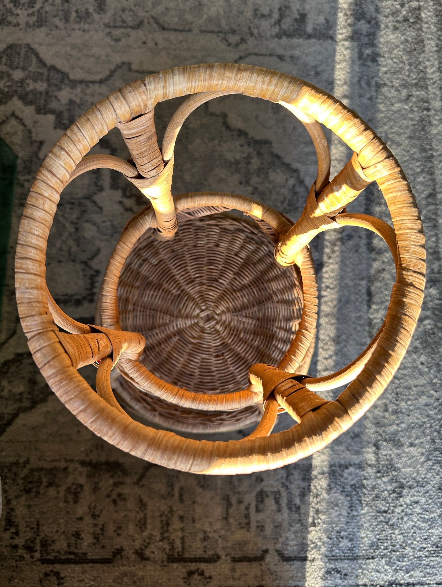 Vintage Rattan Plant Stand