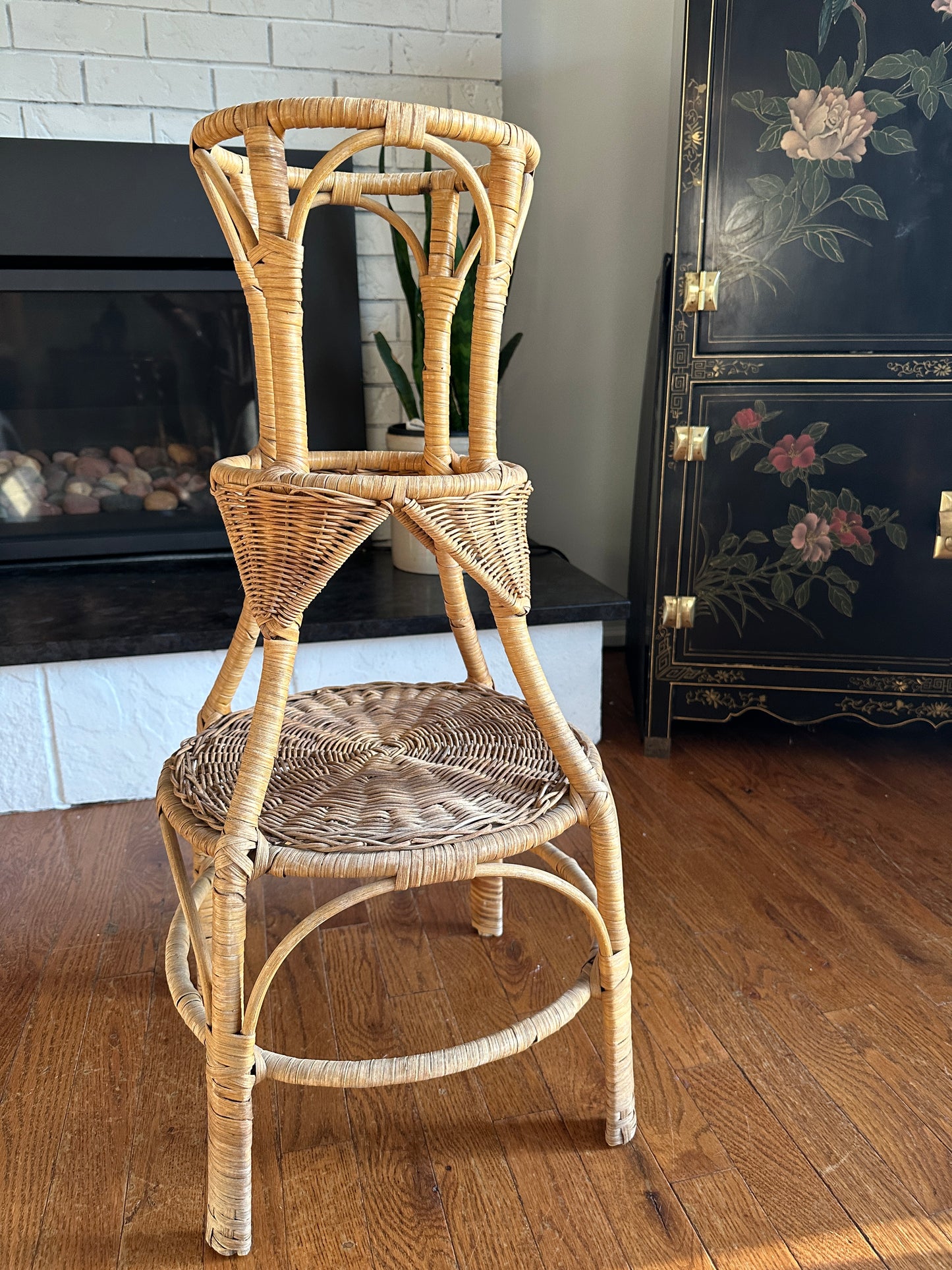 Vintage Rattan Plant Stand