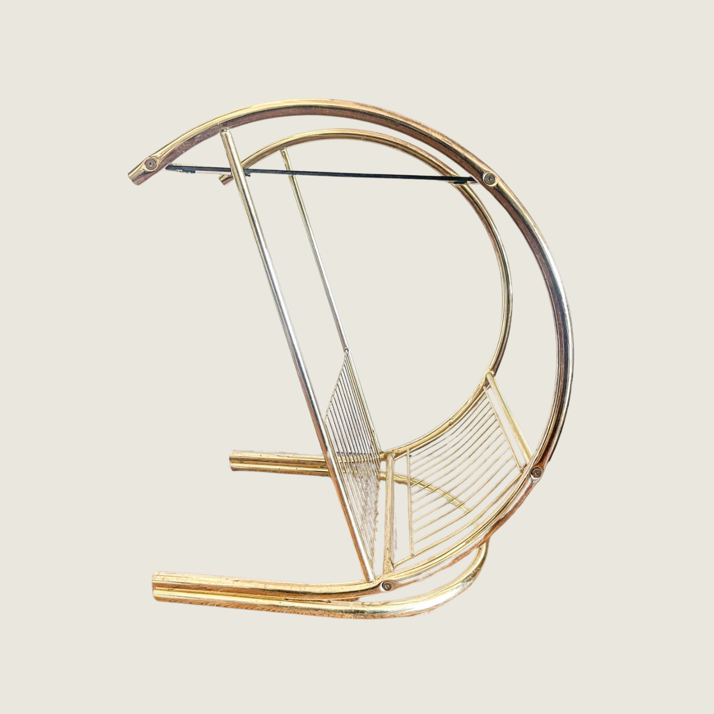 Brass Side Table/Magazine Rack