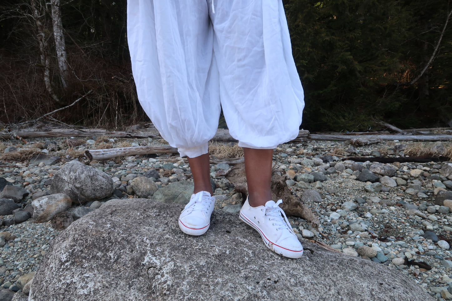 Vintage White 1980s Julia Harem Pants