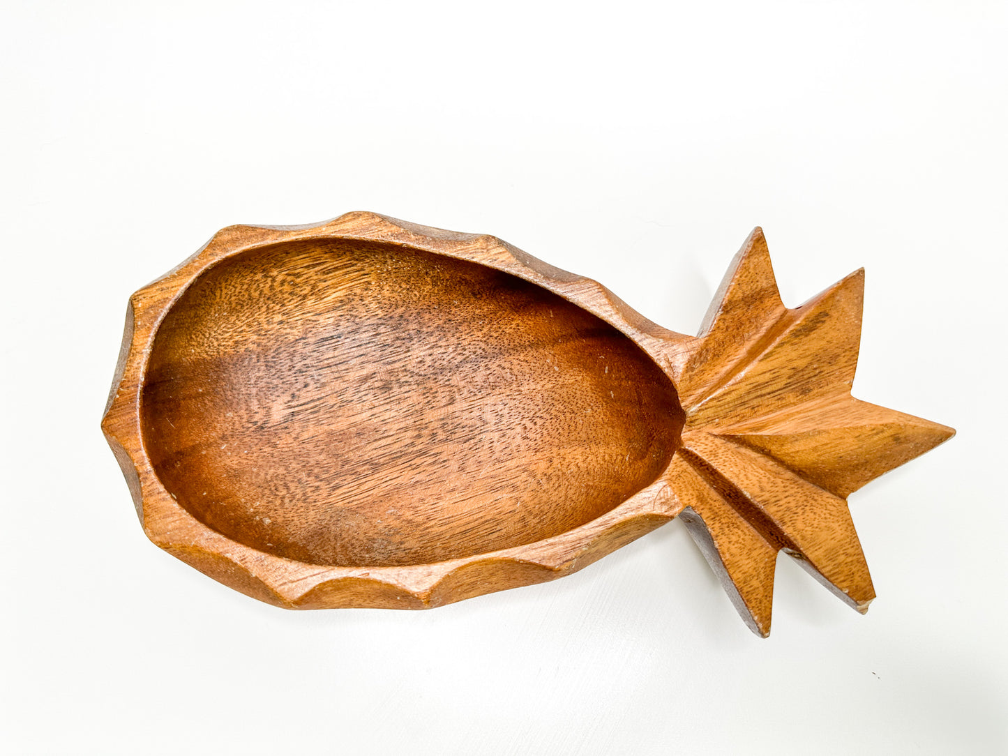 Vintage Wooden Monkey Pod Pineapple Dish