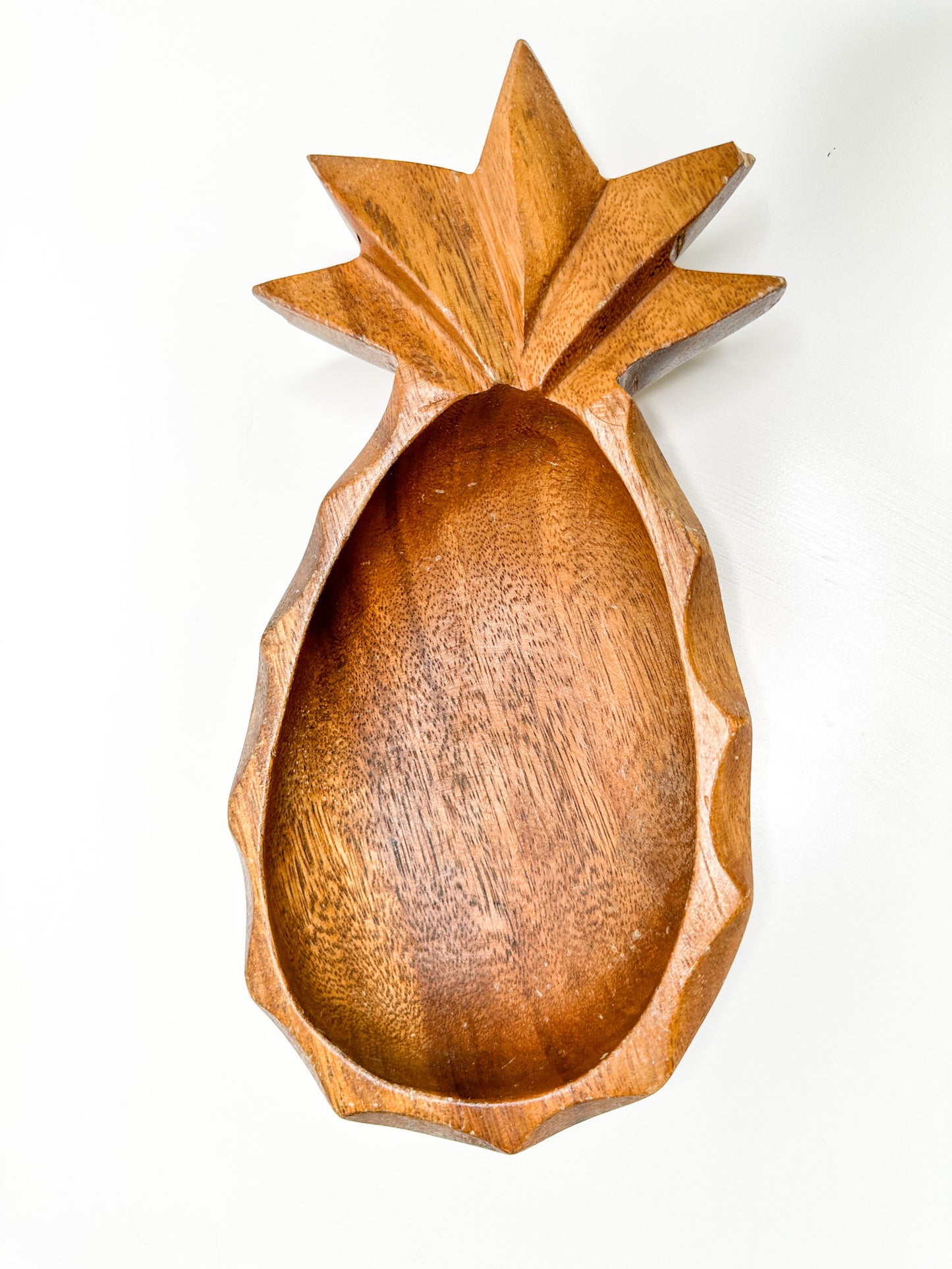 Vintage Wooden Monkey Pod Pineapple Dish
