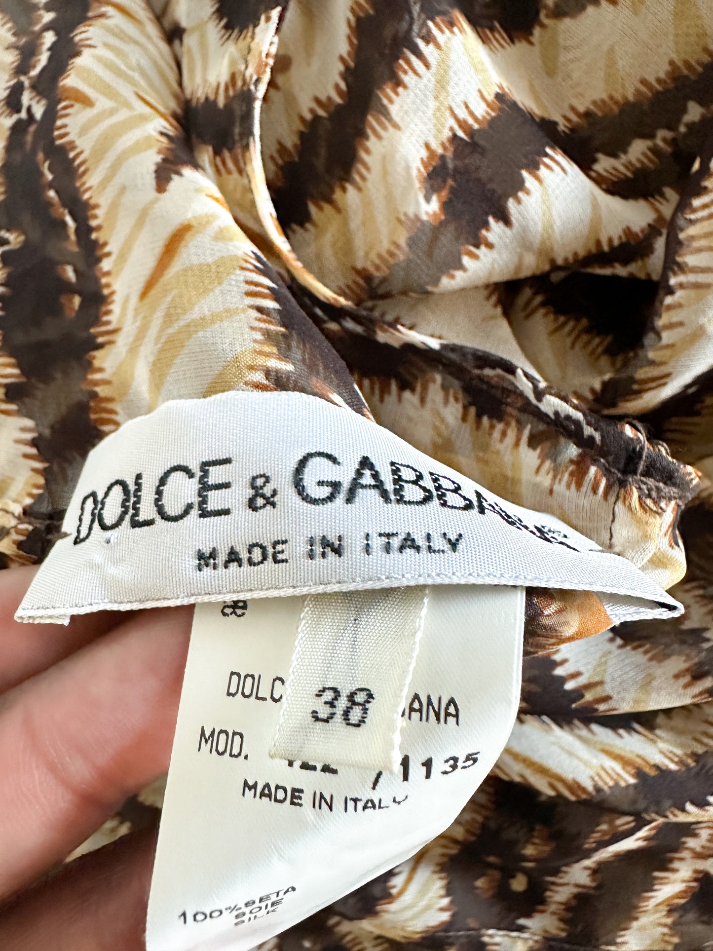 Dolce & Gabbana S/S 1996 Tiger Print Sheer Silk Hooded Poncho Tunic | Vintage Dolce and Gabbana Poncho | Vintage Designer Poncho | Size: 38