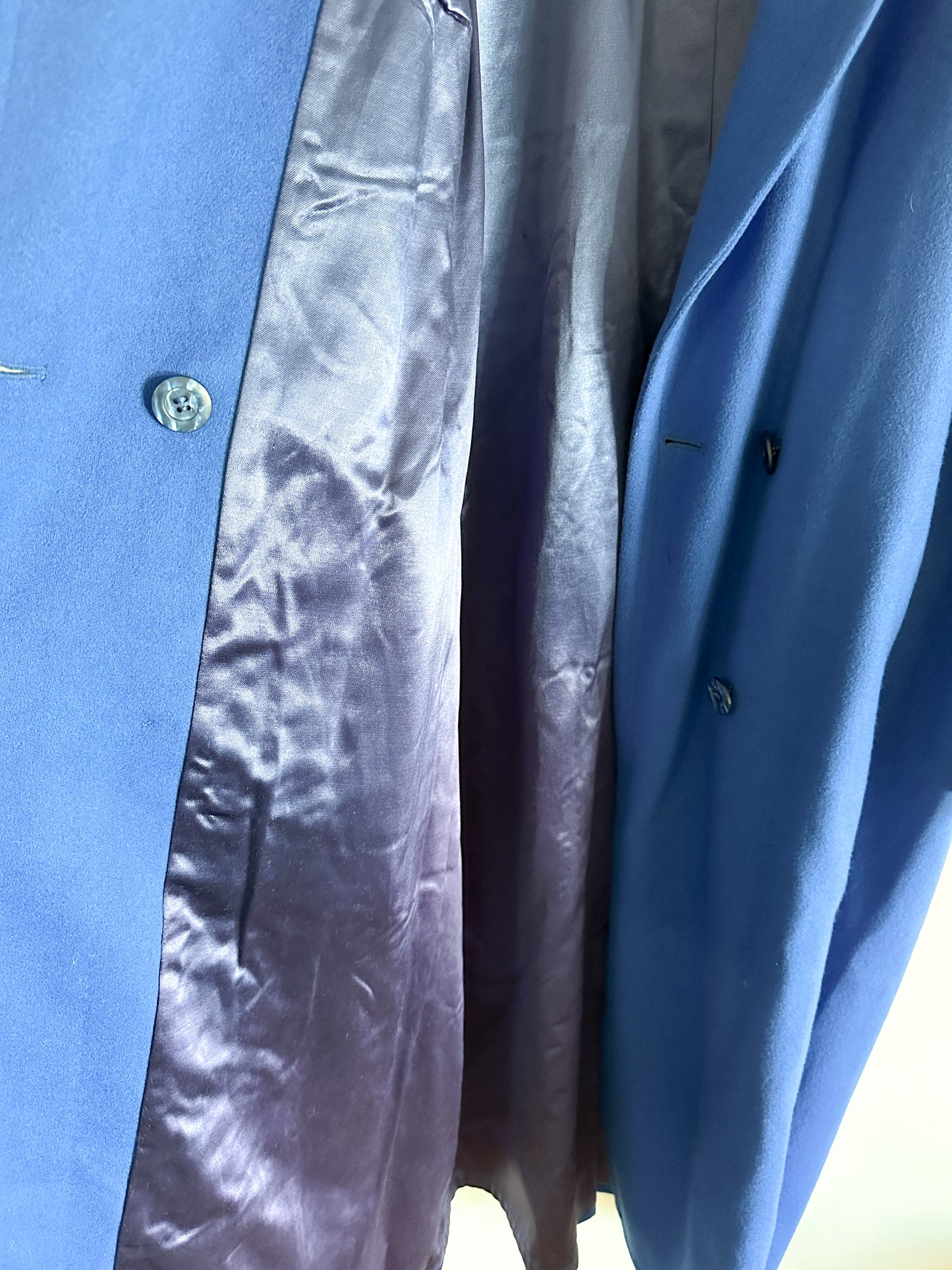 Royal Blue London Fog Wool Double Breasted Coat| Full Length , fully lined double breasted coat Size:18-M