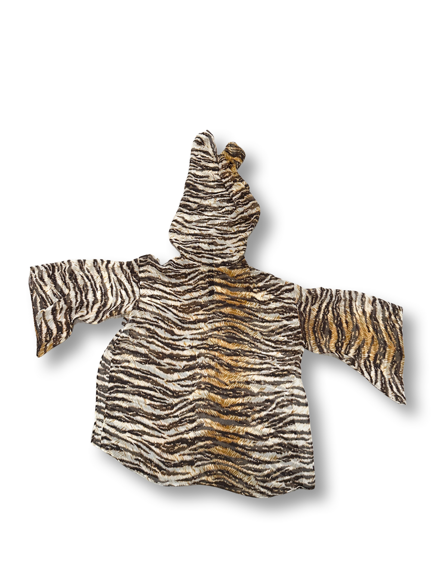 Dolce & Gabbana S/S 1996 Tiger Print Sheer Silk Hooded Poncho Tunic | Vintage Dolce and Gabbana Poncho | Vintage Designer Poncho | Size: 38