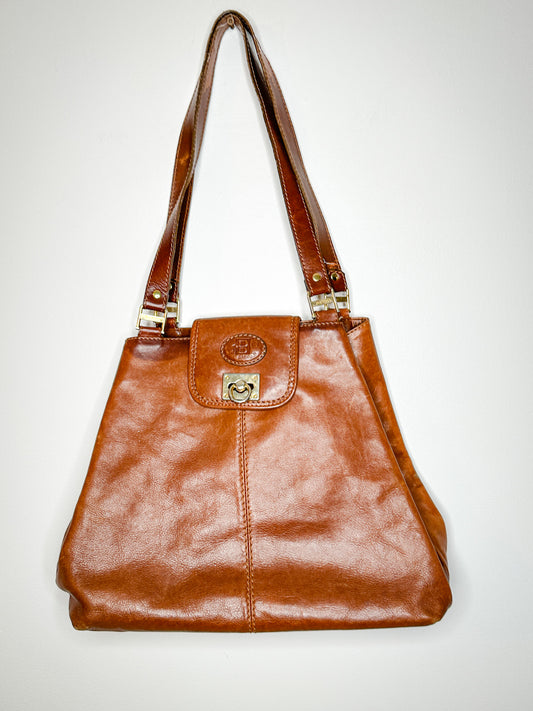 Basido Italian Leather Brown Handbag | Vintage Brown Leather Handbag