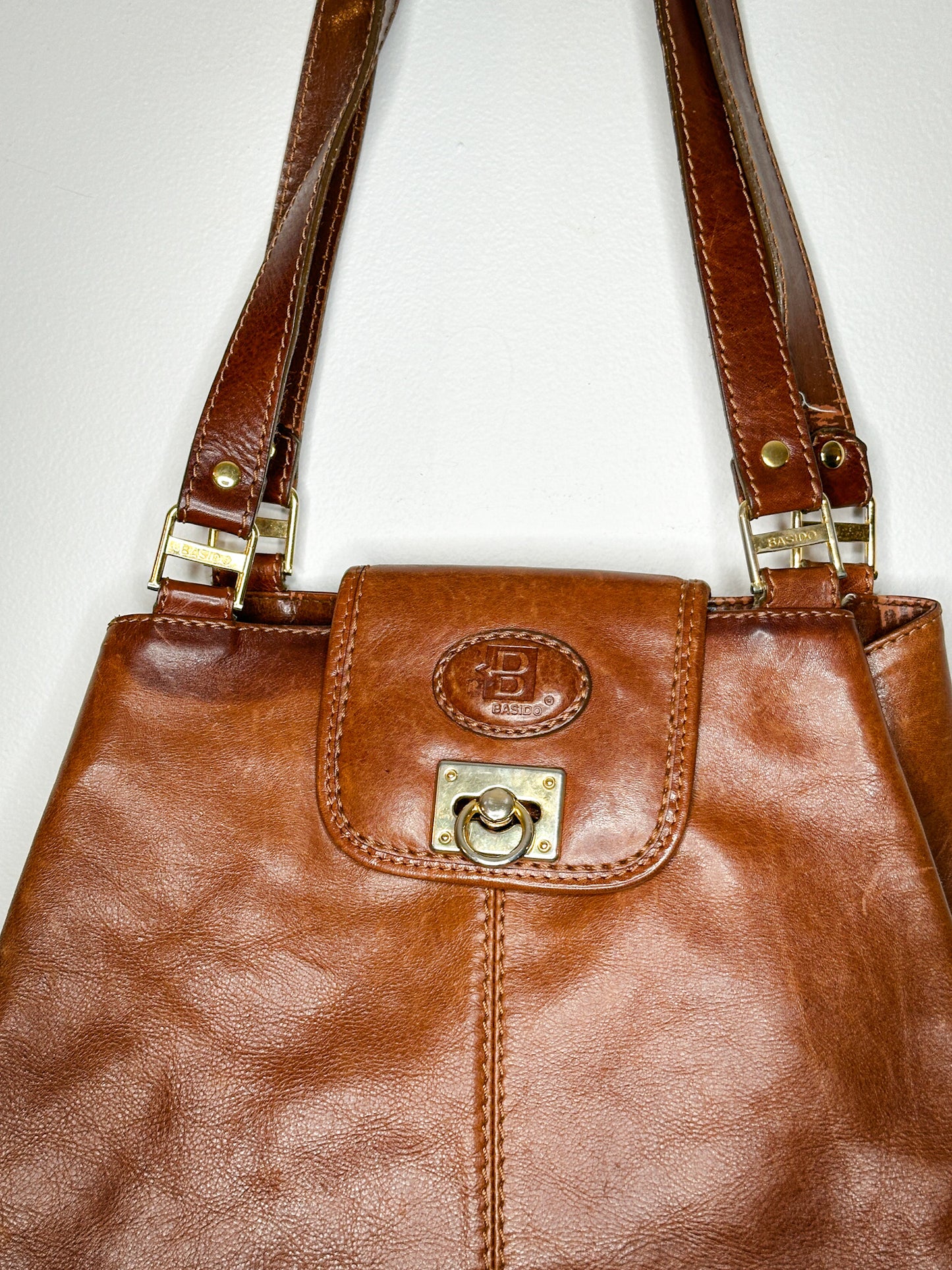 Basido Italian Leather Brown Handbag | Vintage Brown Leather Handbag