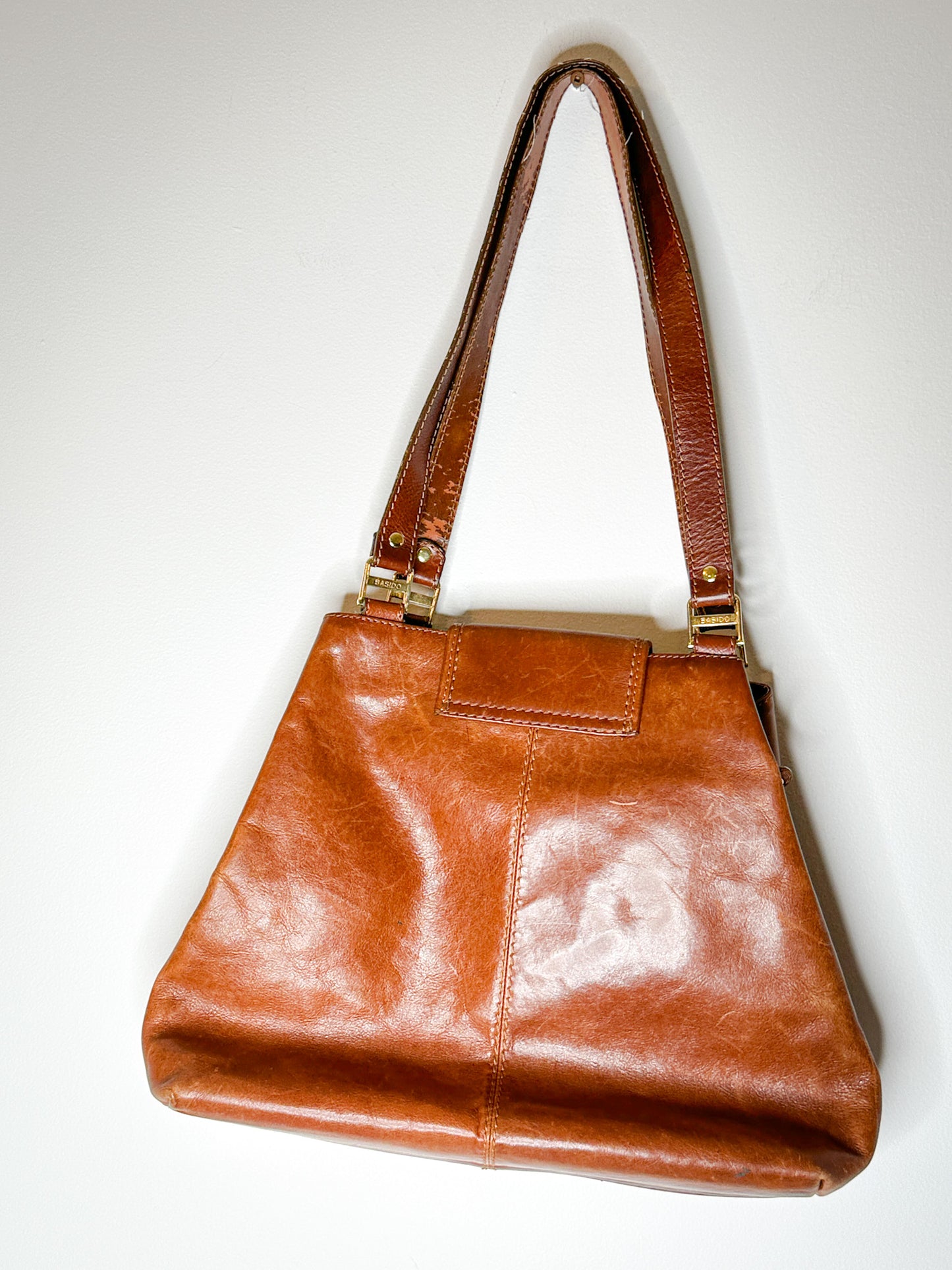 Basido Italian Leather Brown Handbag | Vintage Brown Leather Handbag