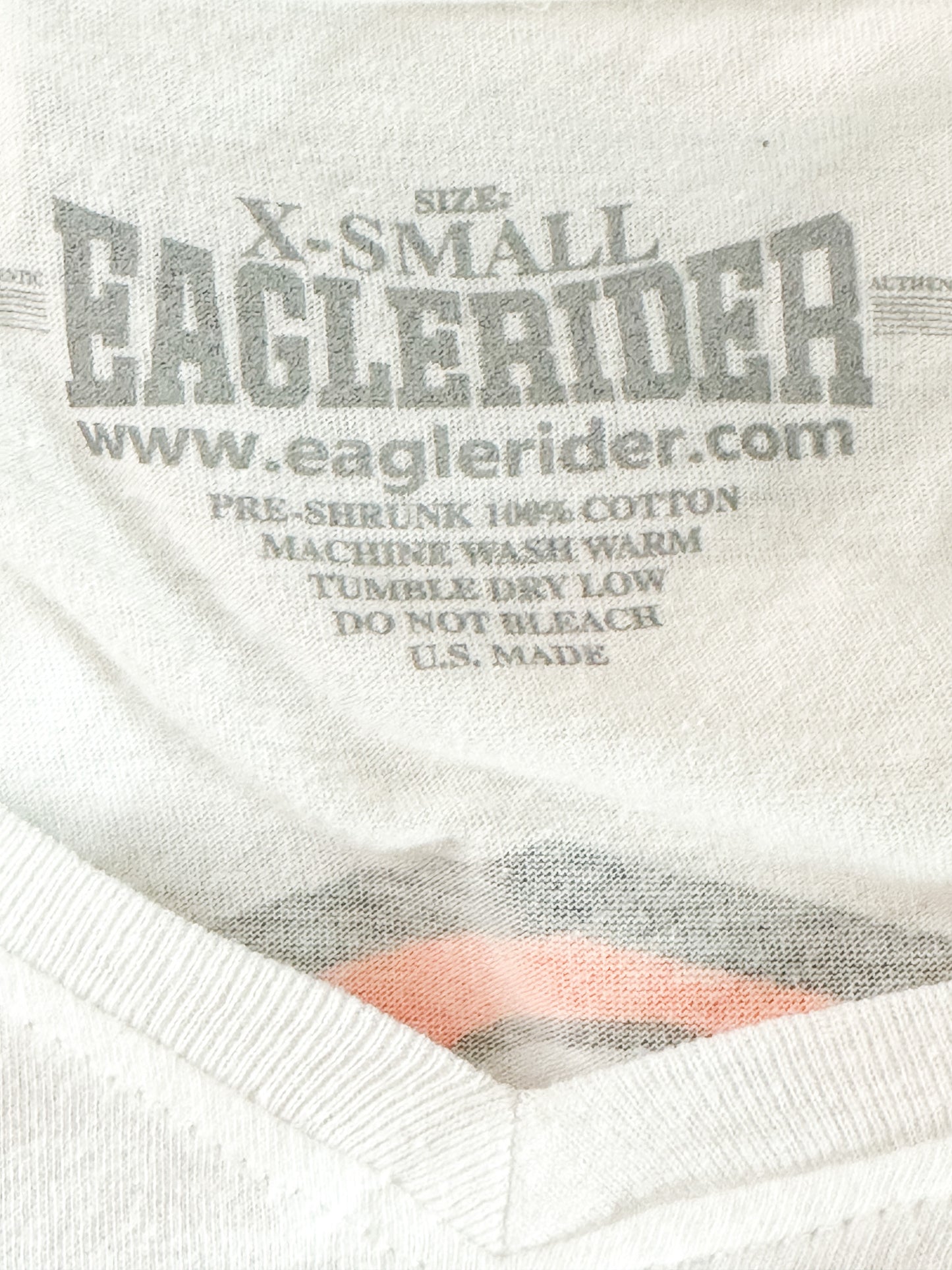 Vintage Deep V Eagle Rider T-Shirt Short Sleeves Orlando Florida | Motorcycle T-shirts | Size: XS