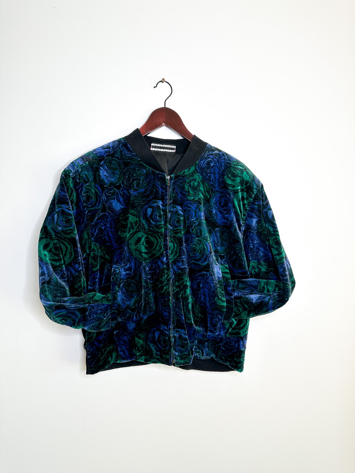 Vintage Collection International Floral Bomber Jacket| Suede Bomber Jacket Size 14 - LARGE