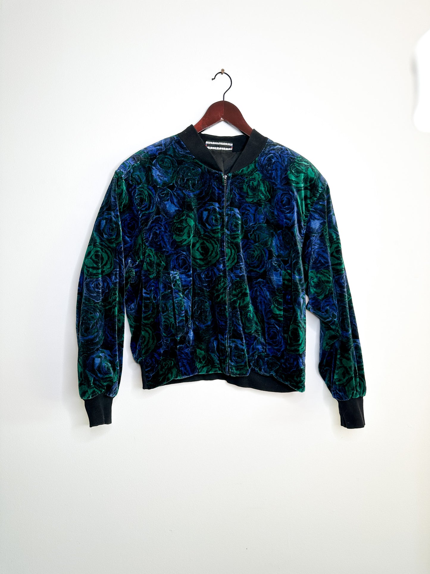 Vintage Collection International Floral Bomber Jacket| Suede Bomber Jacket Size 14 - LARGE