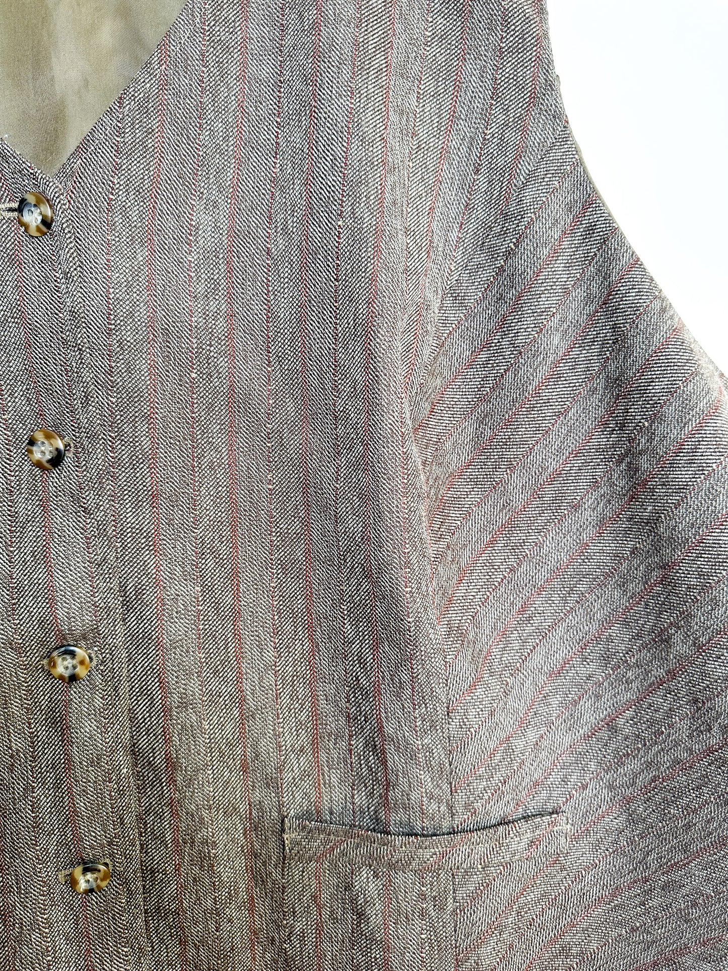 Evan Picone Suiting Vest | Brown Pin Striped Evan Picone Suiting Vest | Plus Size Vest | SIZE: 22W