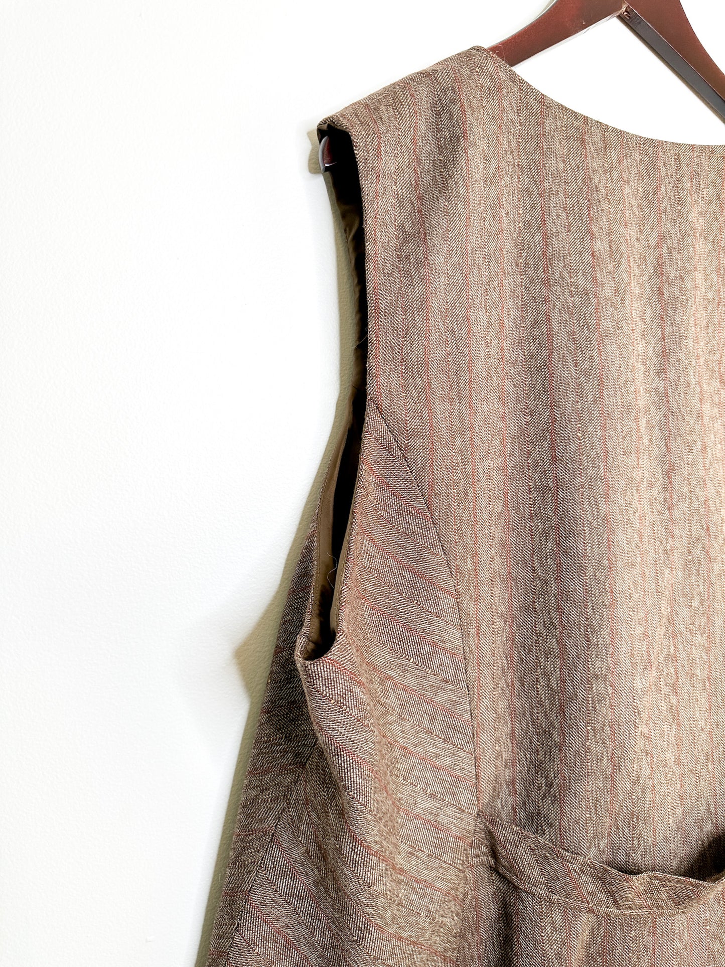 Evan Picone Suiting Vest | Brown Pin Striped Evan Picone Suiting Vest | Plus Size Vest | SIZE: 22W