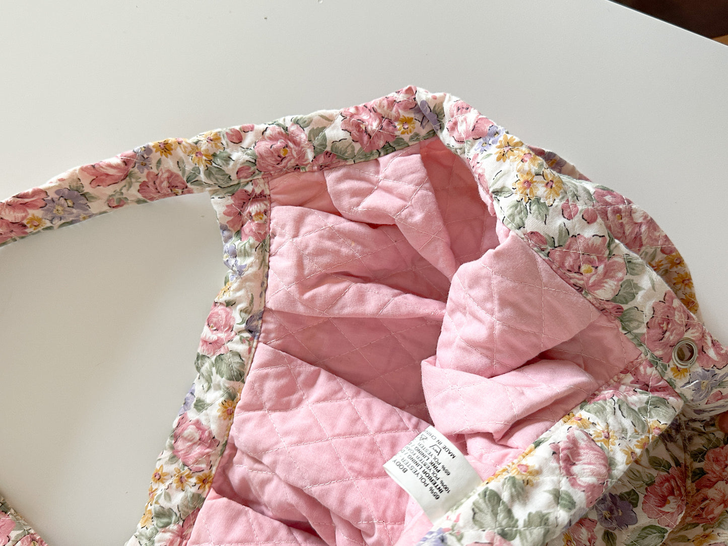90s Floral Print Fabric Bag | Fully Lined with Pink Fabric