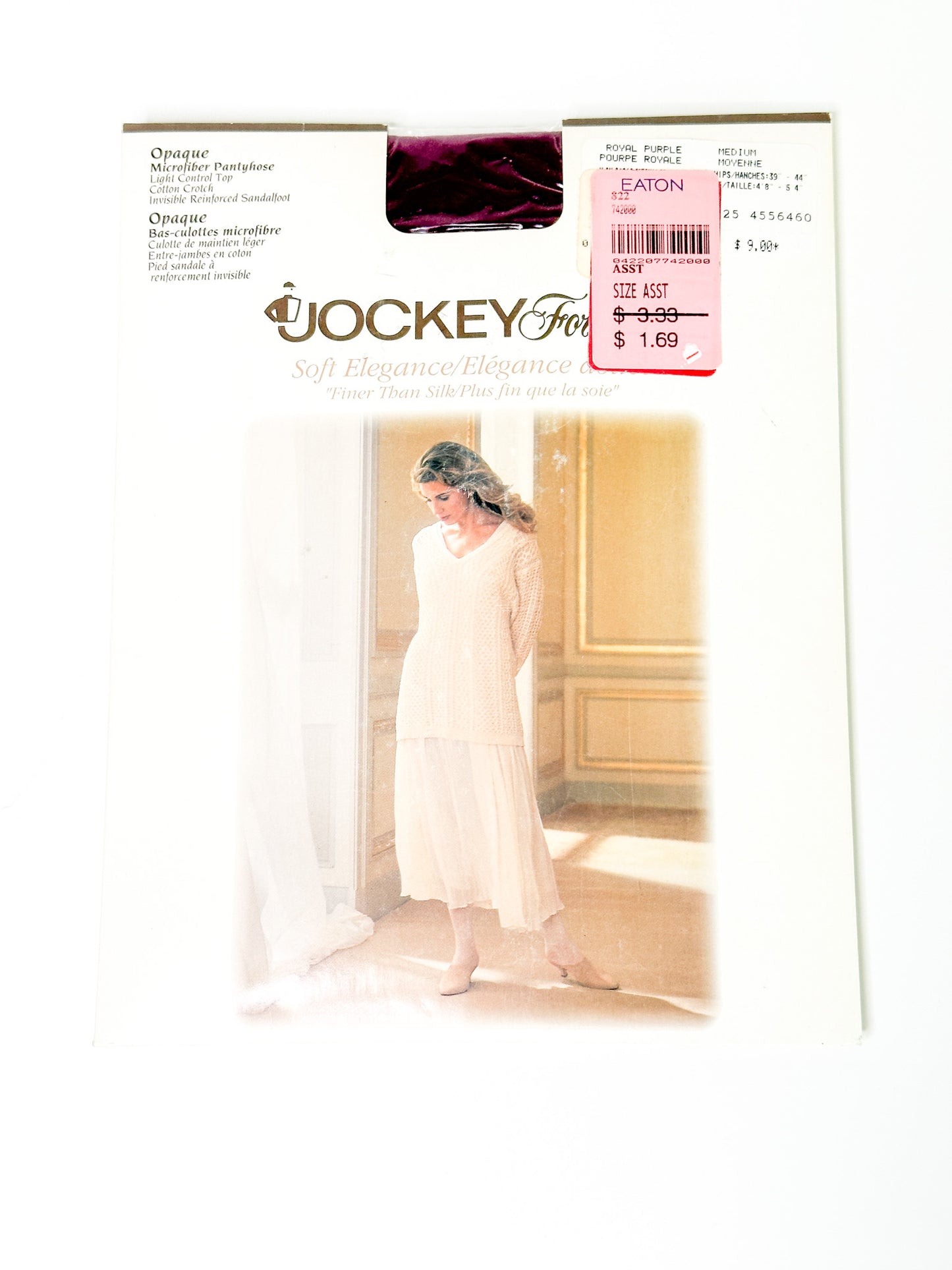 Vintage Jockey For Her Soft Elegance Opaque Panty Hose - Royal Purple | Vintage Hosiery NEW in Package