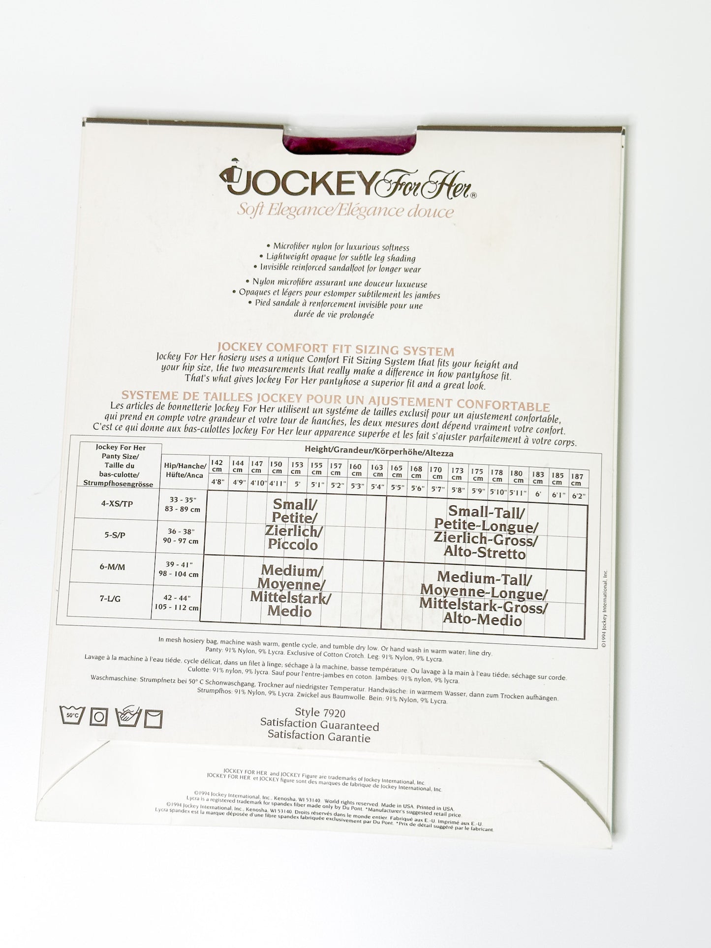 Vintage Jockey For Her Soft Elegance Opaque Panty Hose - Royal Purple | Vintage Hosiery NEW in Package