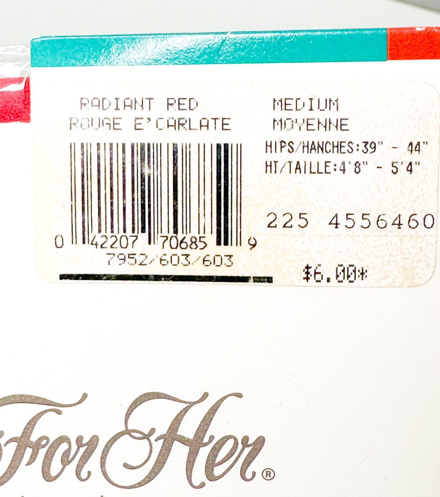 Vintage Jockey For Her Sheer and Comfortable Pantyhose - Radiant Red | Vintage Hosiery NEW in Package