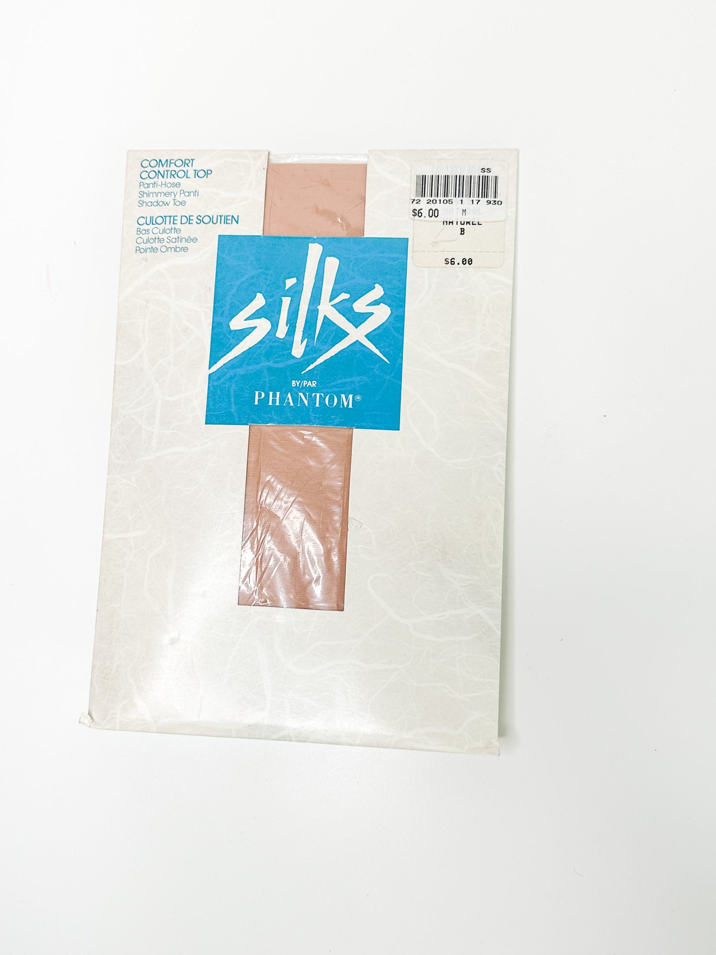 Vintage SILKS Control Top Silky Sheer | Run - Resist Pantyhose| Vintage Hoisery| Size M - Natural B | NEW in Package