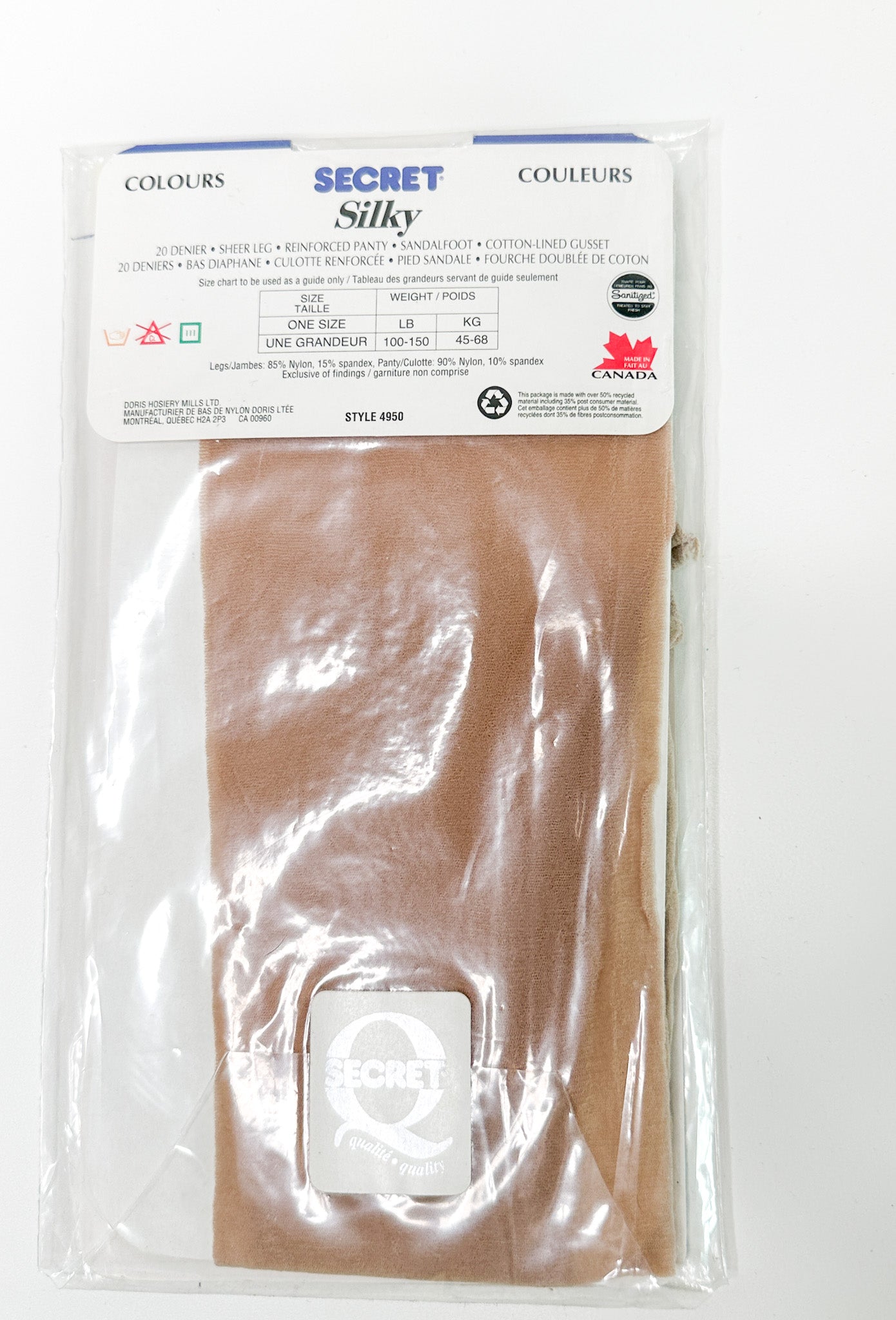 Vintage Secret SILKY Colours Luxury Pantyhose | Vintage Hoisery| One Size - Nude | NEW in Package