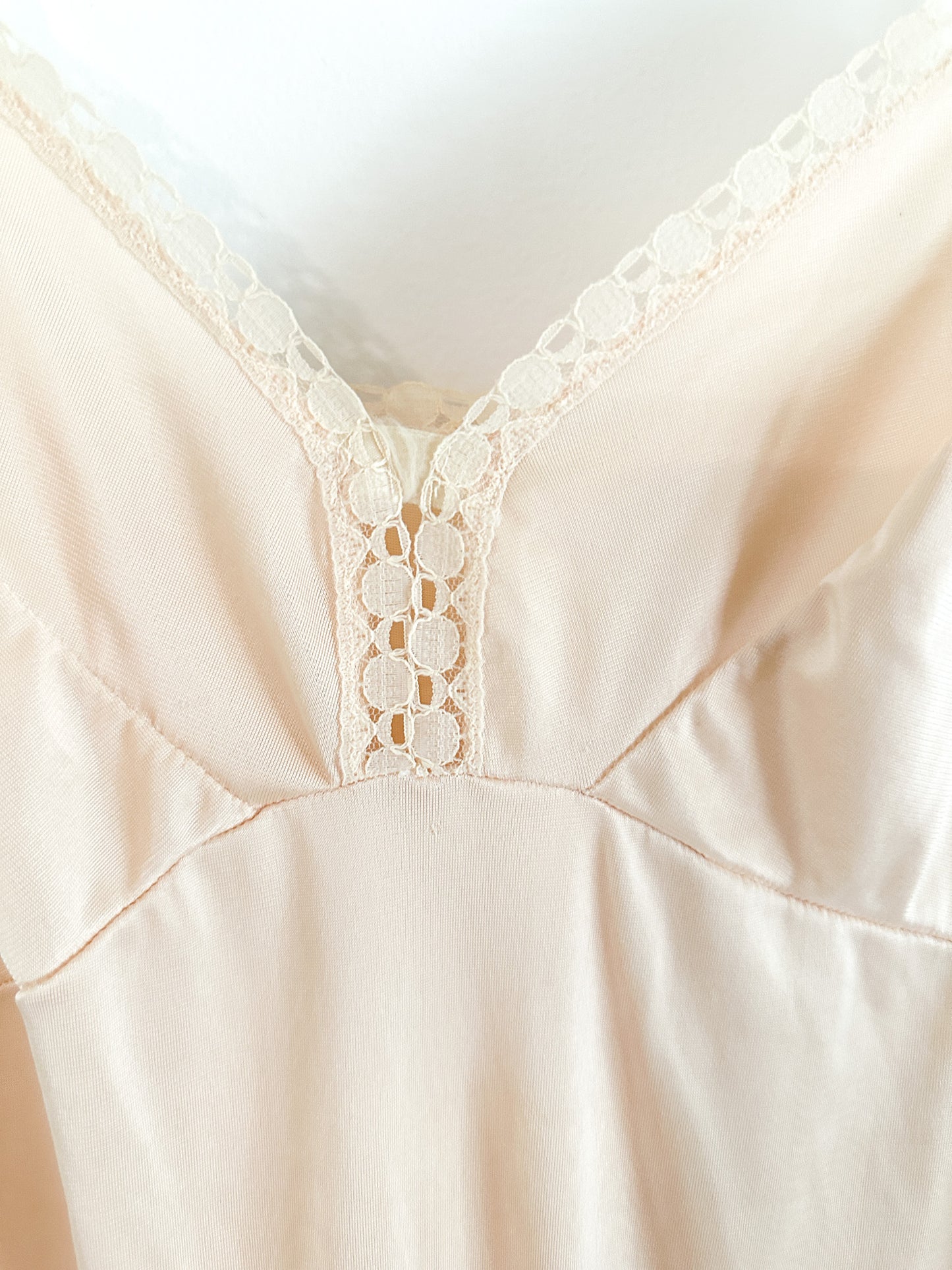 Vintage Frenchmaid Beige Negiglee with Lace Detailing