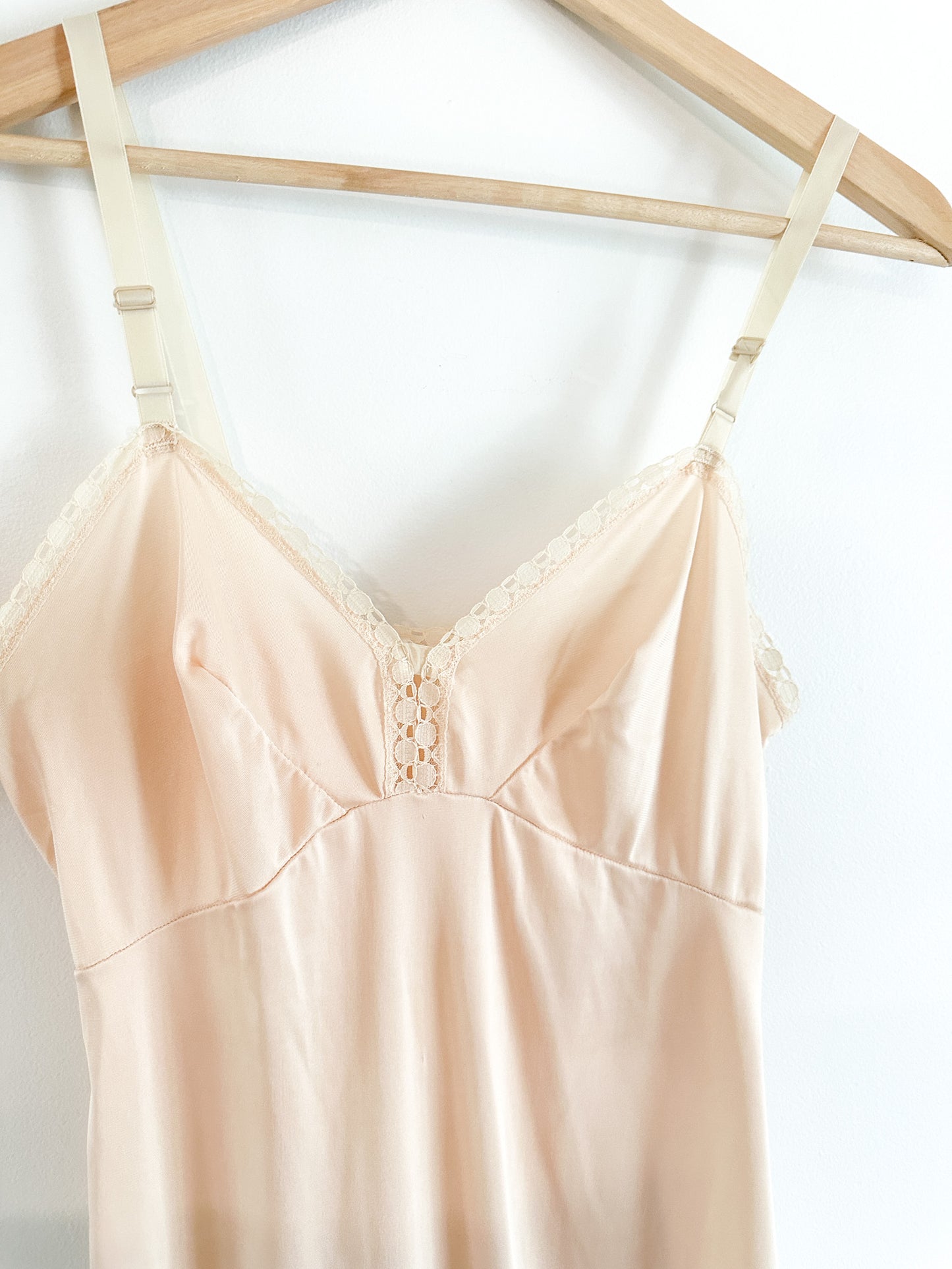 Vintage Frenchmaid Beige Negiglee with Lace Detailing