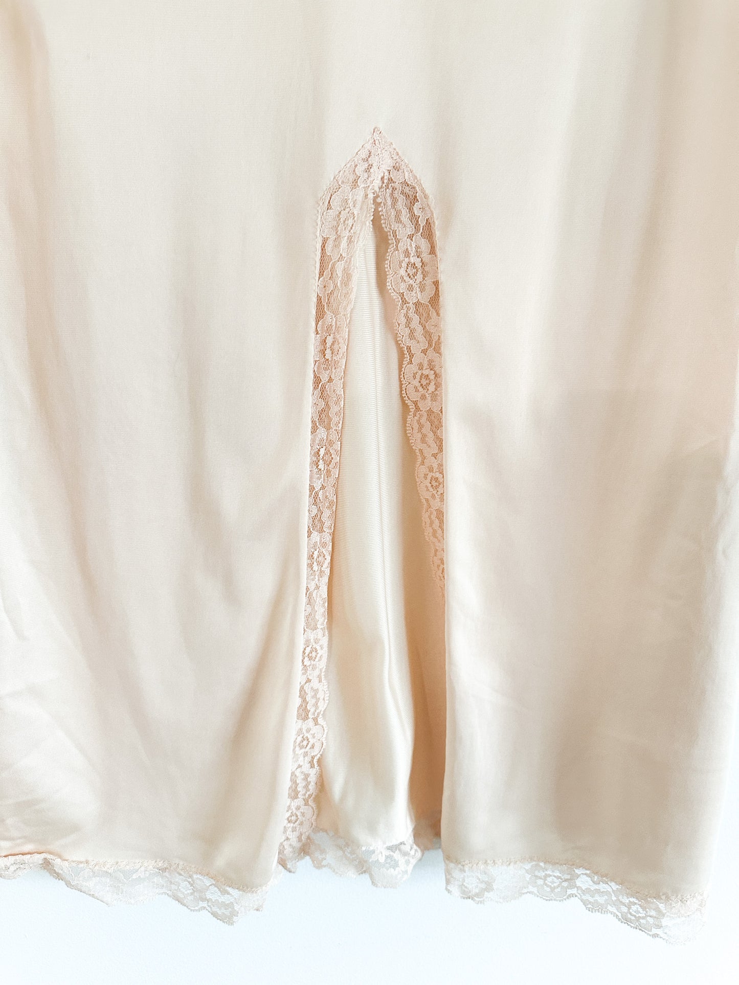 Vintage Frenchmaid Beige Negiglee with Lace Detailing