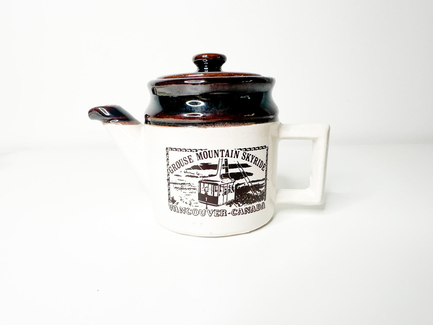 1982 Abenakis Handcrafted Ceramic Teapot GROUSE MOUNTAIN Vancouver Canada