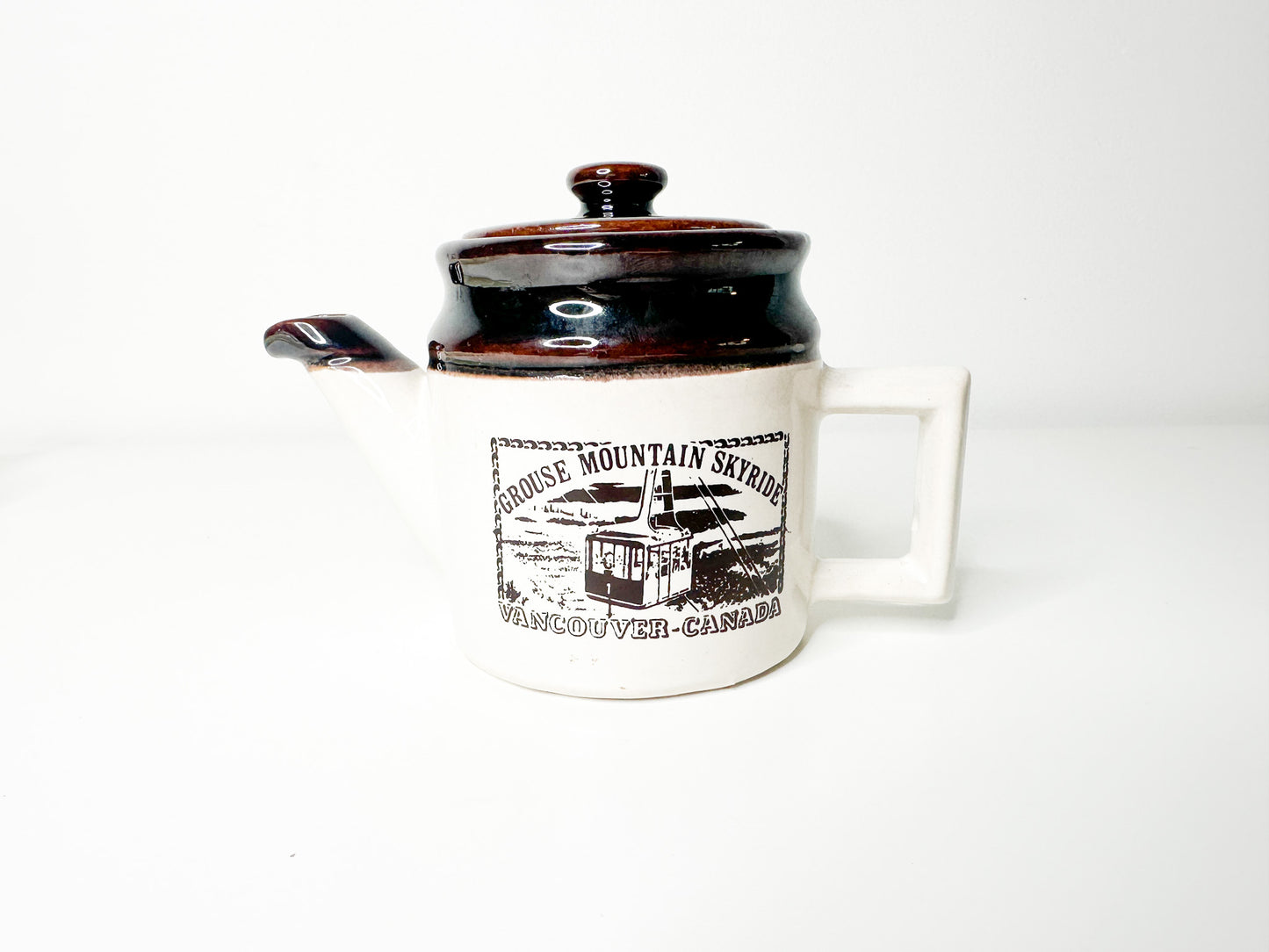 1982 Abenakis Handcrafted Ceramic Teapot GROUSE MOUNTAIN Vancouver Canada