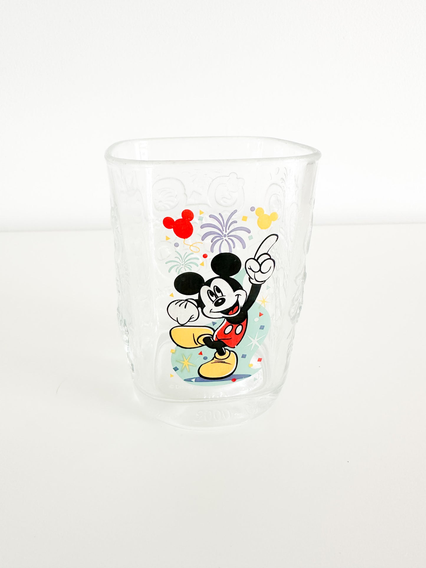 Vintage Lot of 2 Walt Disney World Mickey Millennium Celebration Glass