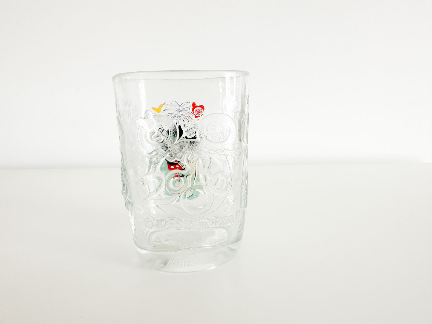 Vintage Lot of 2 Walt Disney World Mickey Millennium Celebration Glass