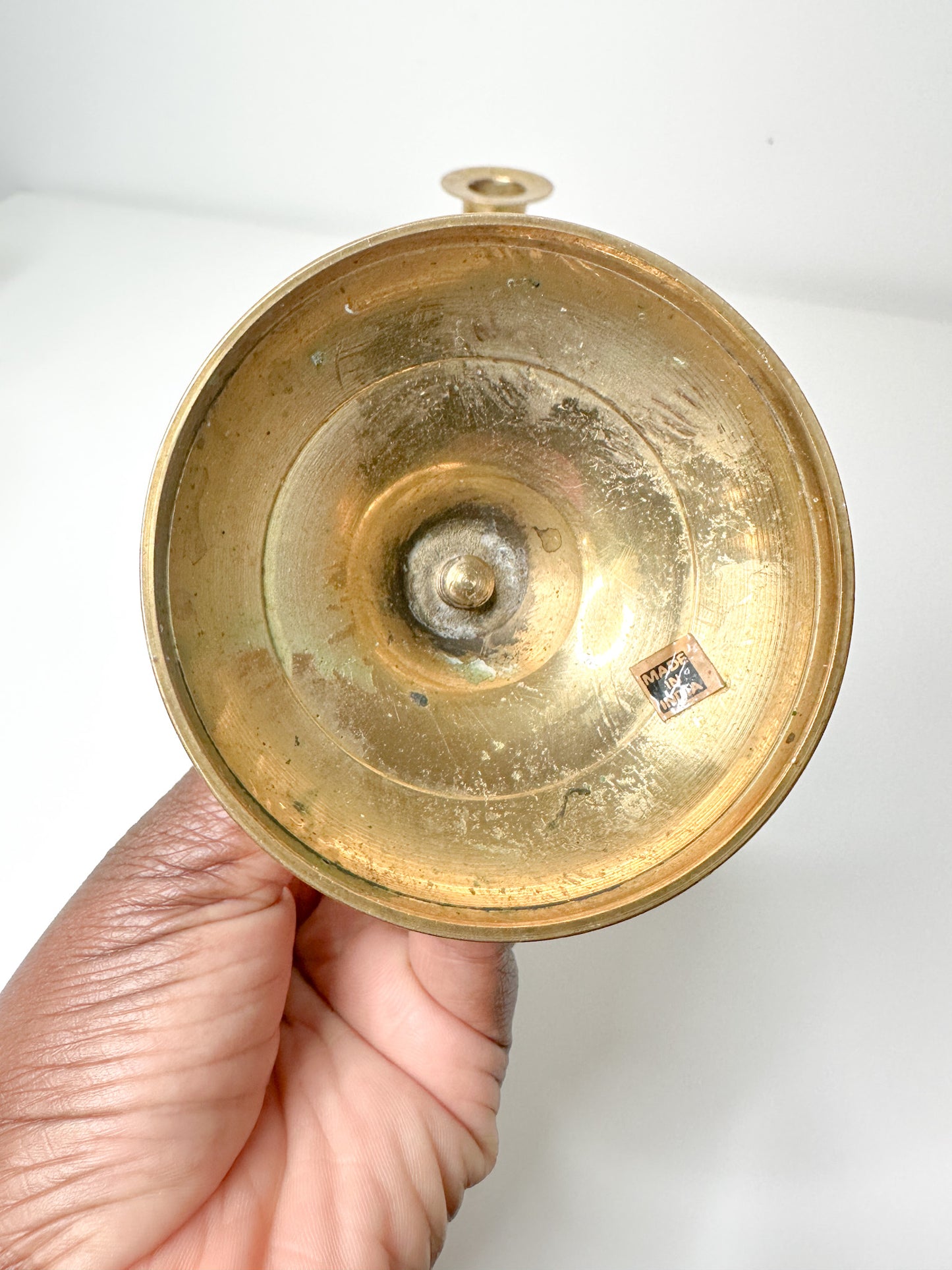 Set of Two Vintage Brass Tapered Candlestick Holders | Brass Candlestick Holders |