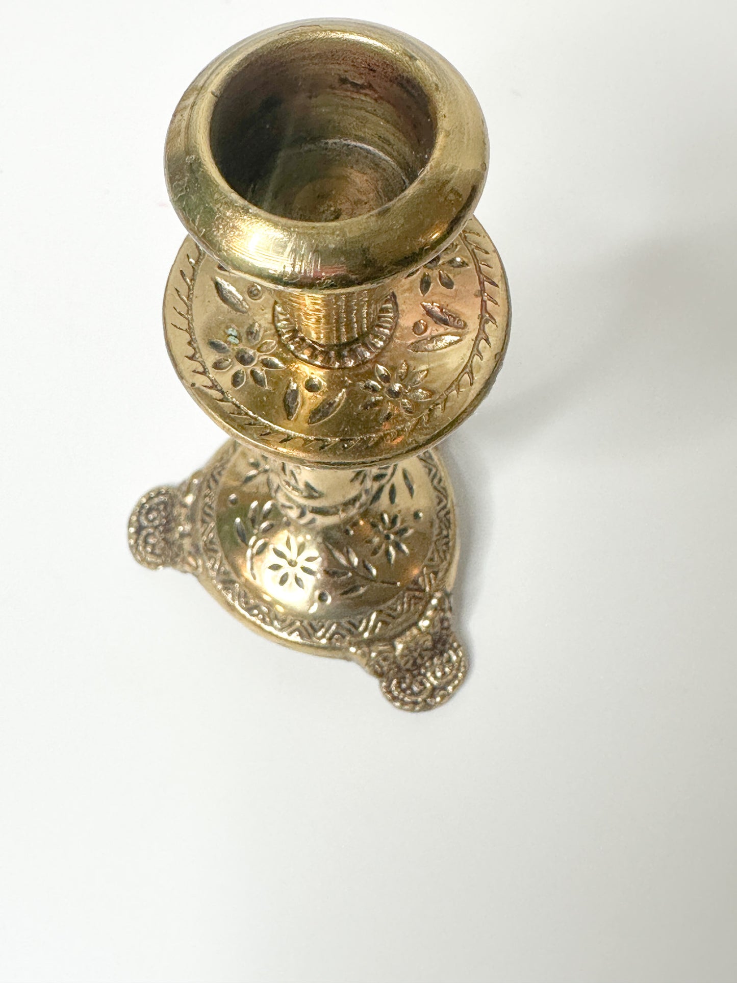 Ornate Brass Tapered Candlestick Holders | Vintage Brass Candlestick Holders | Vintage Brass Candle Holder