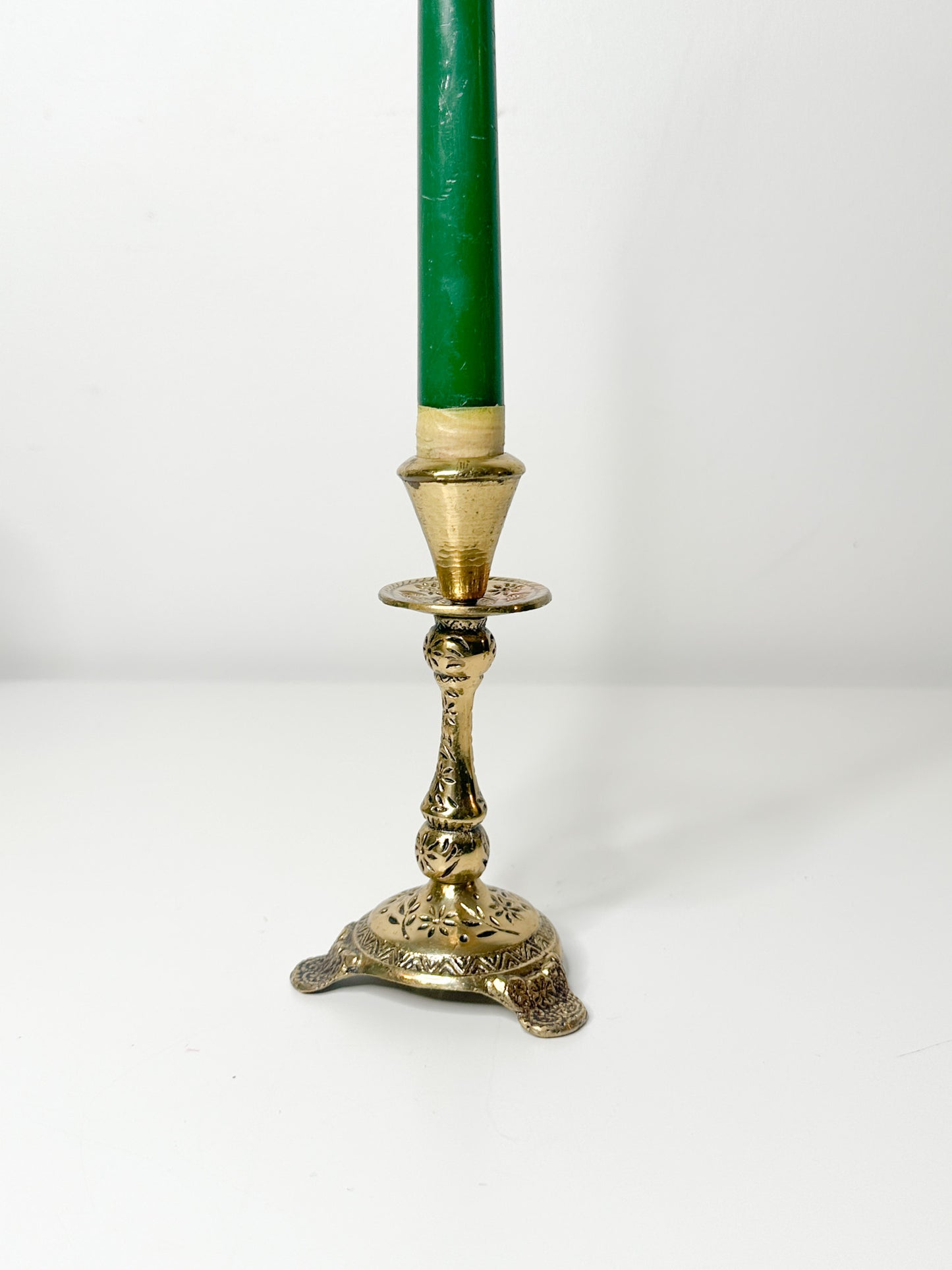 Ornate Brass Tapered Candlestick Holders | Vintage Brass Candlestick Holders | Vintage Brass Candle Holder