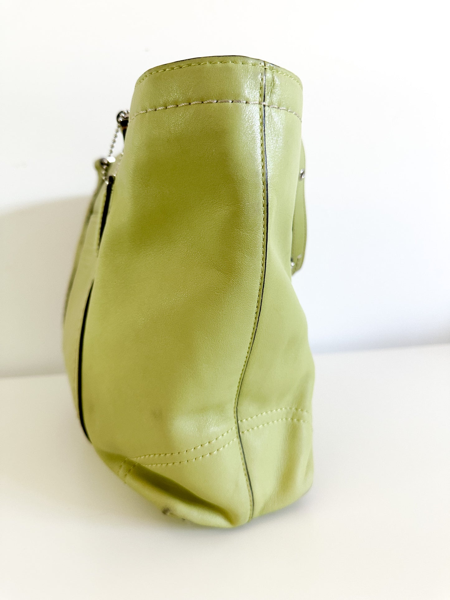COACH Gallery Tote Lime Green Bag with Adjustable Handles
