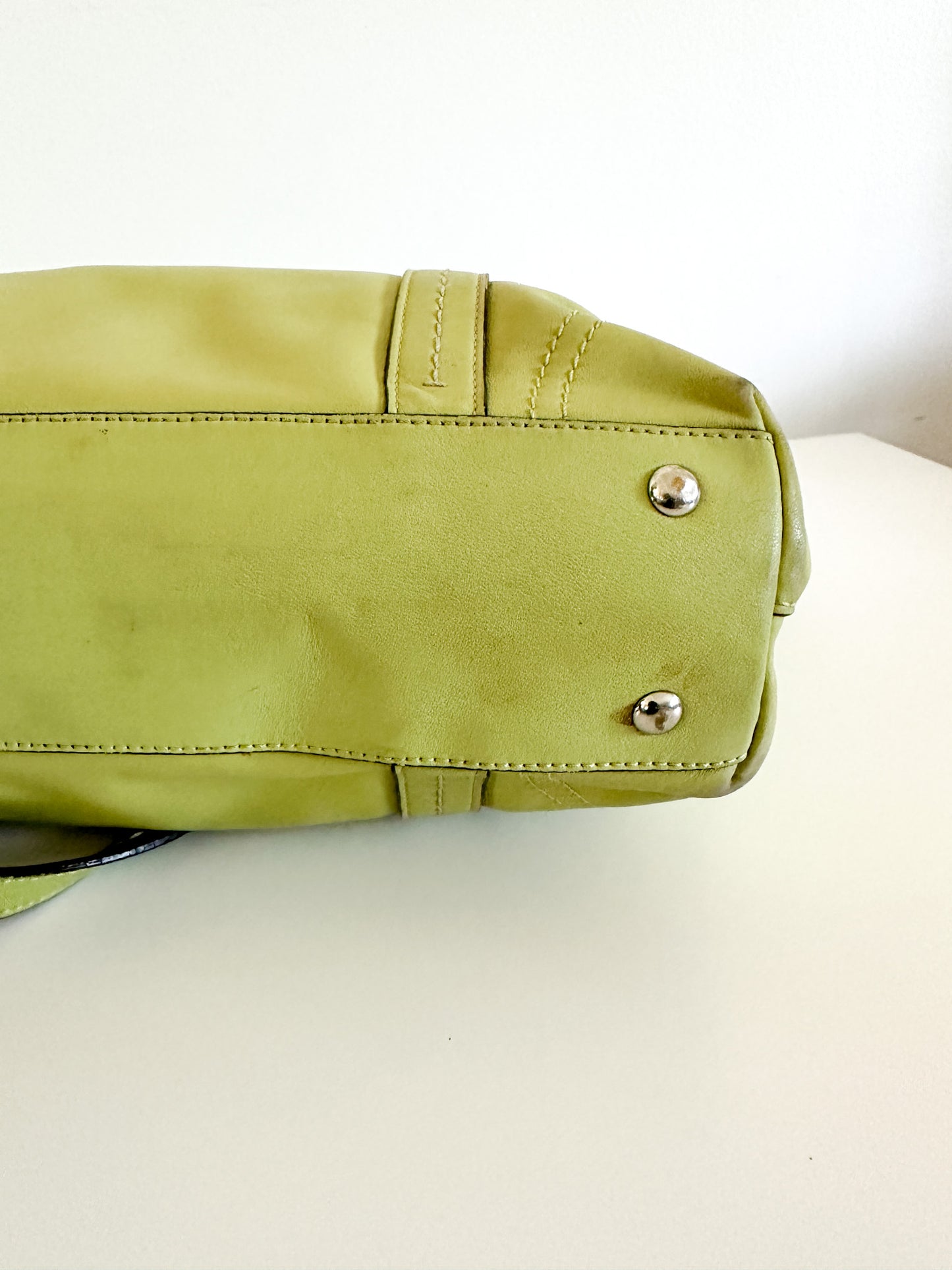 COACH Gallery Tote Lime Green Bag with Adjustable Handles