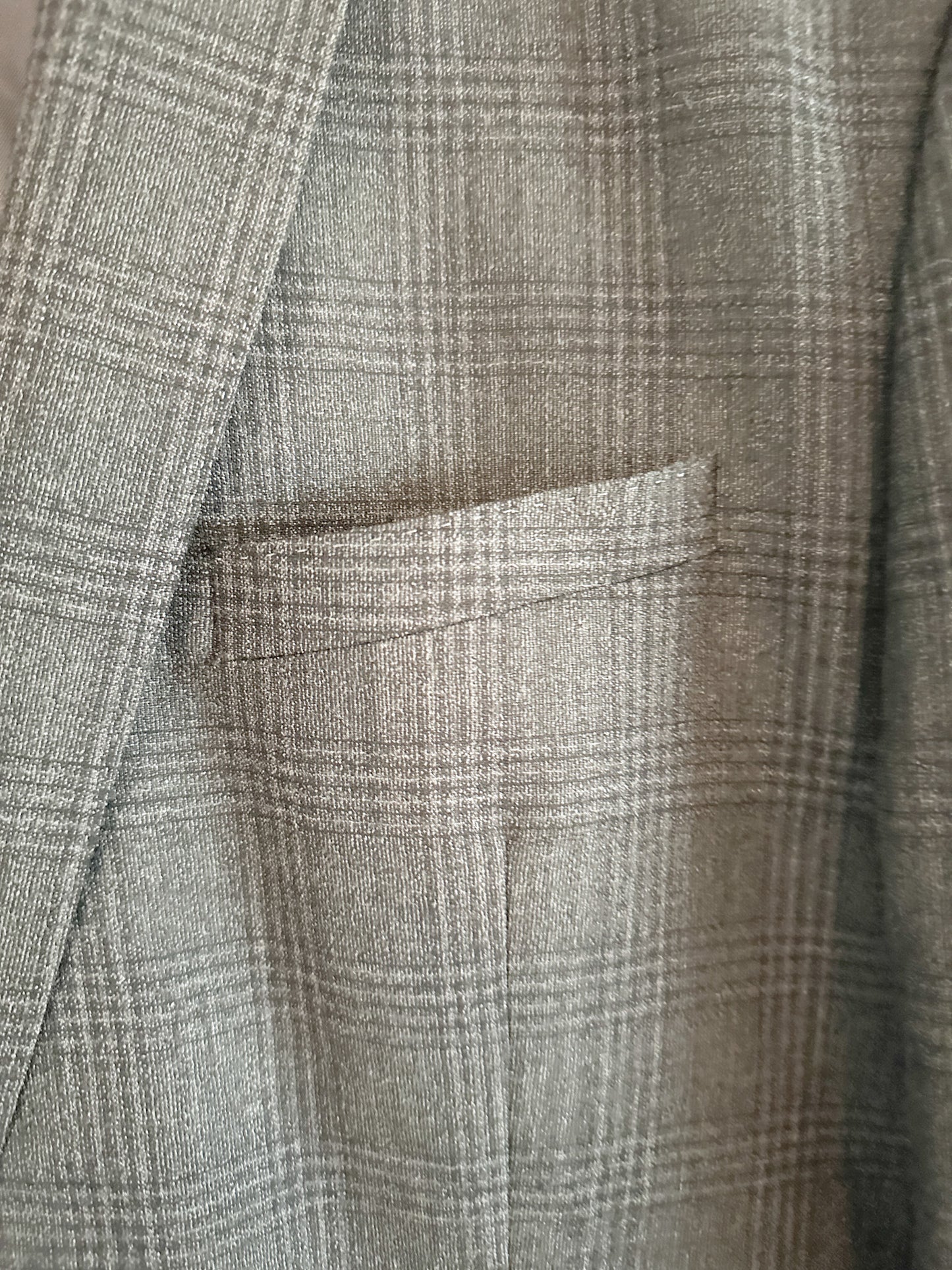 DKNY Mens Gray Plaid Blazer | Size:48R