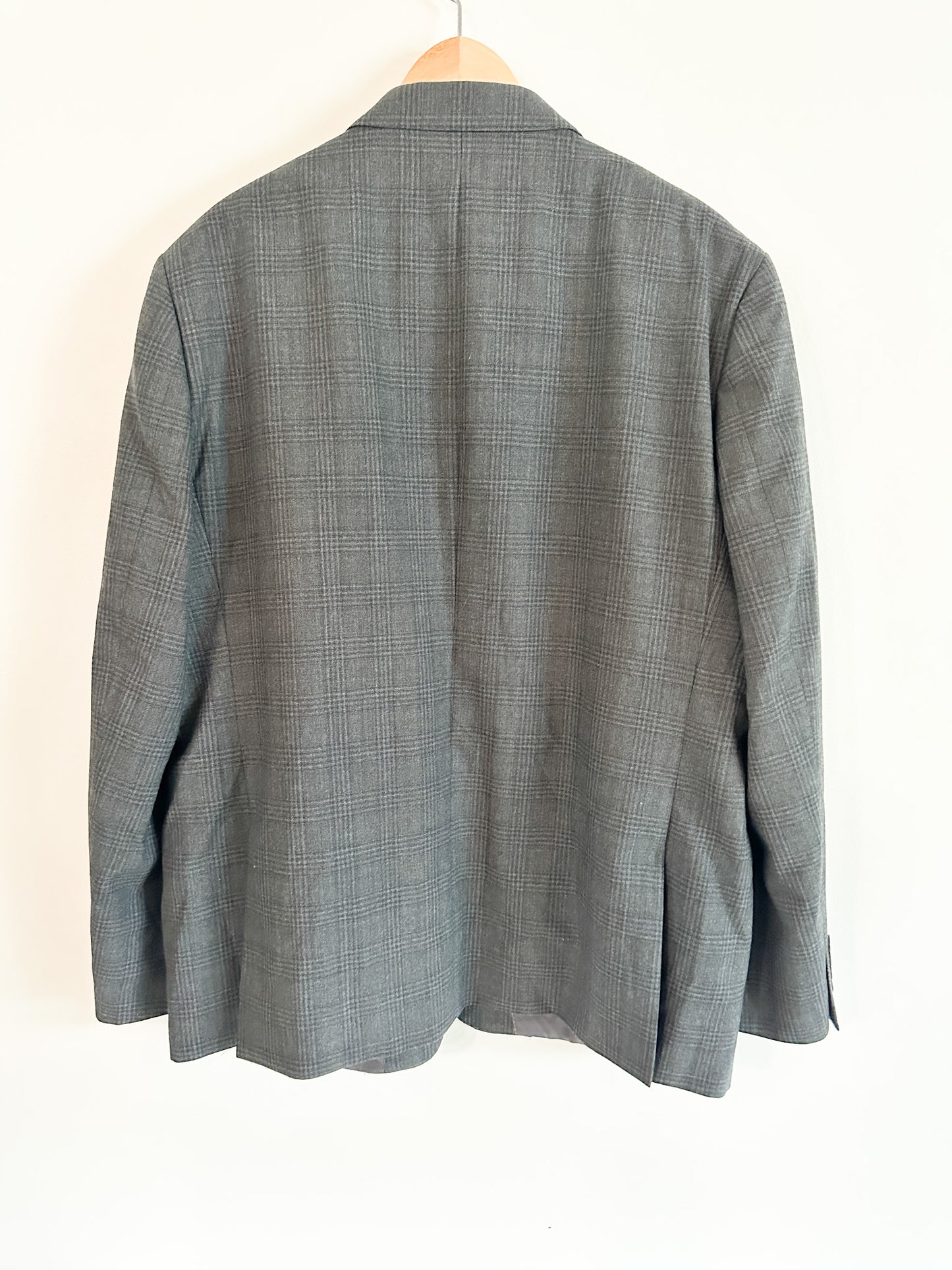 DKNY Mens Gray Plaid Blazer | Size:48R