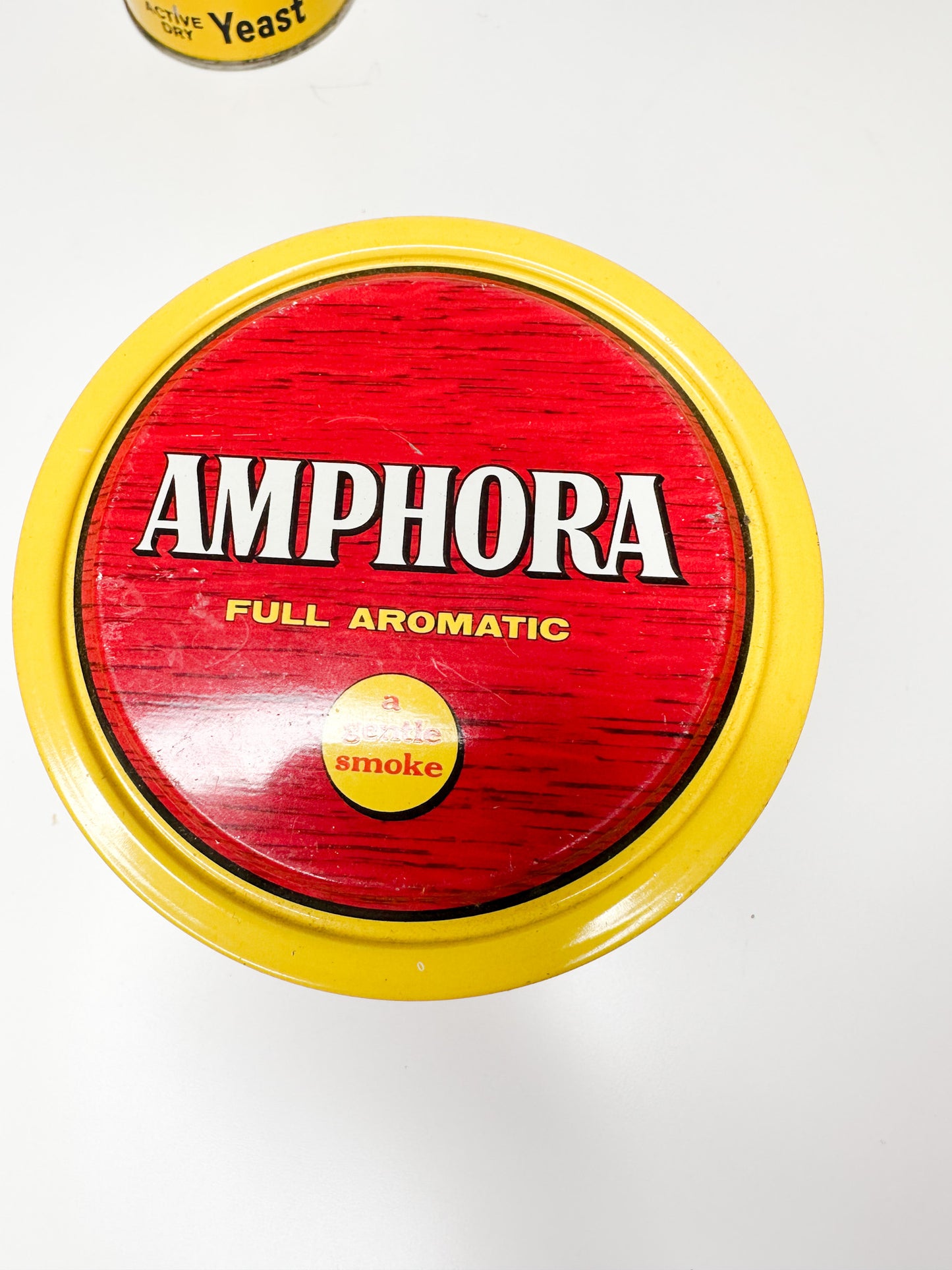 Curated Vintage Lot of Household Containers | Amphora Extra Mild Cavendish | Mortons Iodized Salt Container | Fleischmann's Yeast Tin