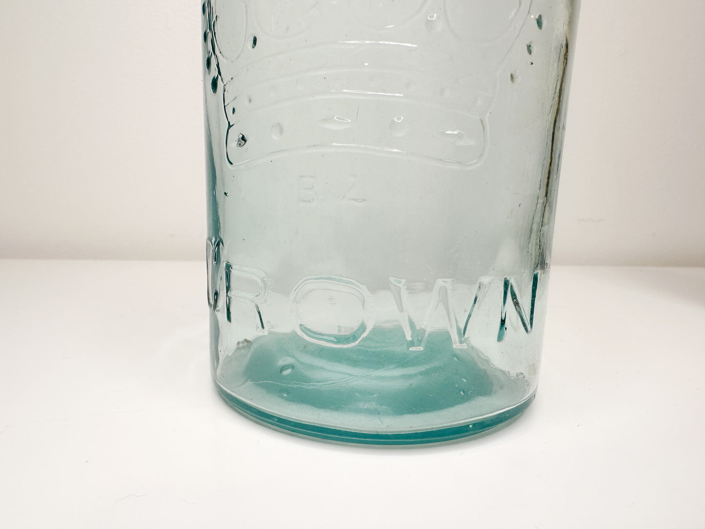 Antique Canadian Crown Canning Jar |Vintage Light Blue Quart Mason Jar by Crown