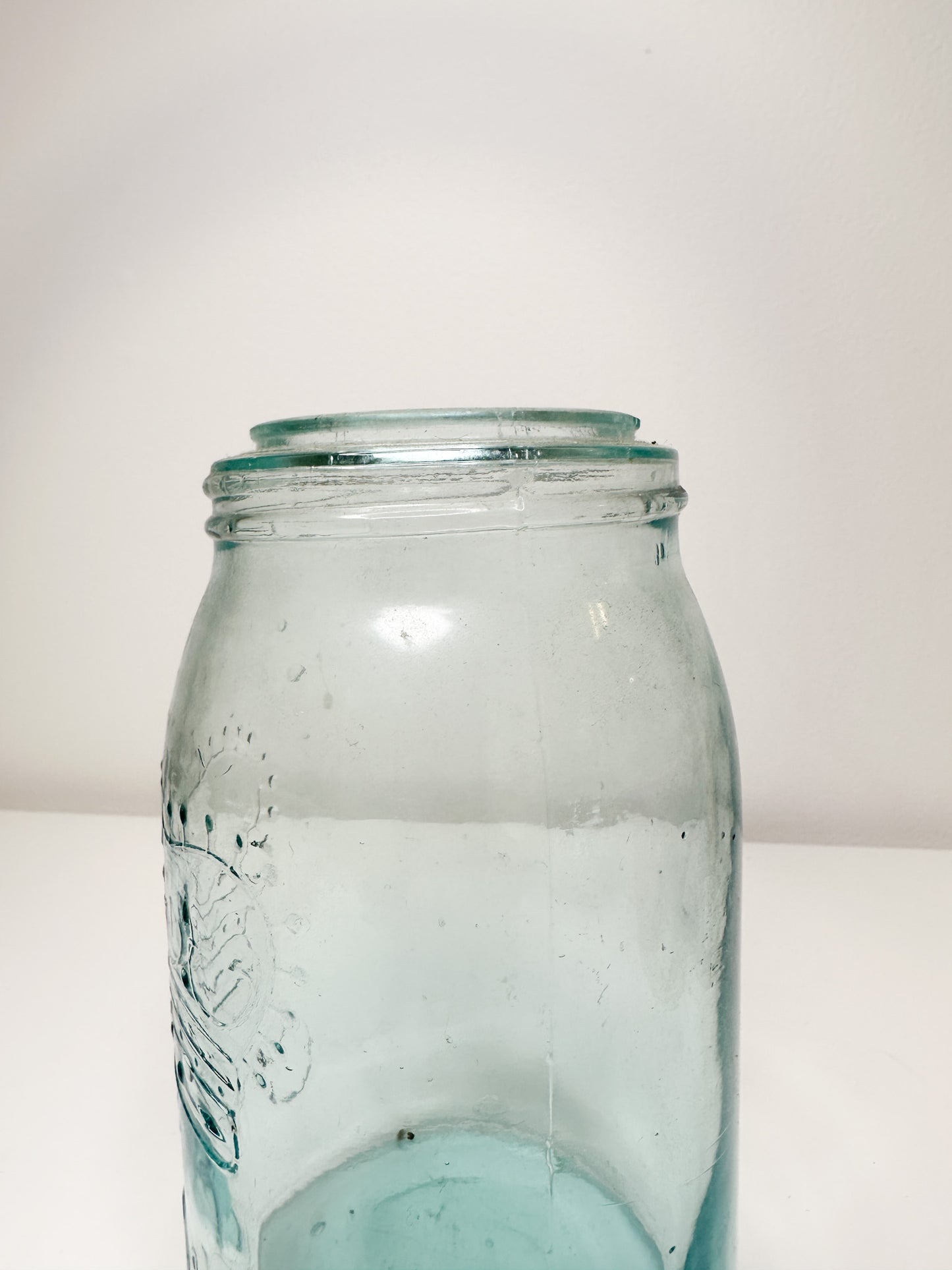 Antique Canadian Crown Canning Jar |Vintage Light Blue Quart Mason Jar by Crown