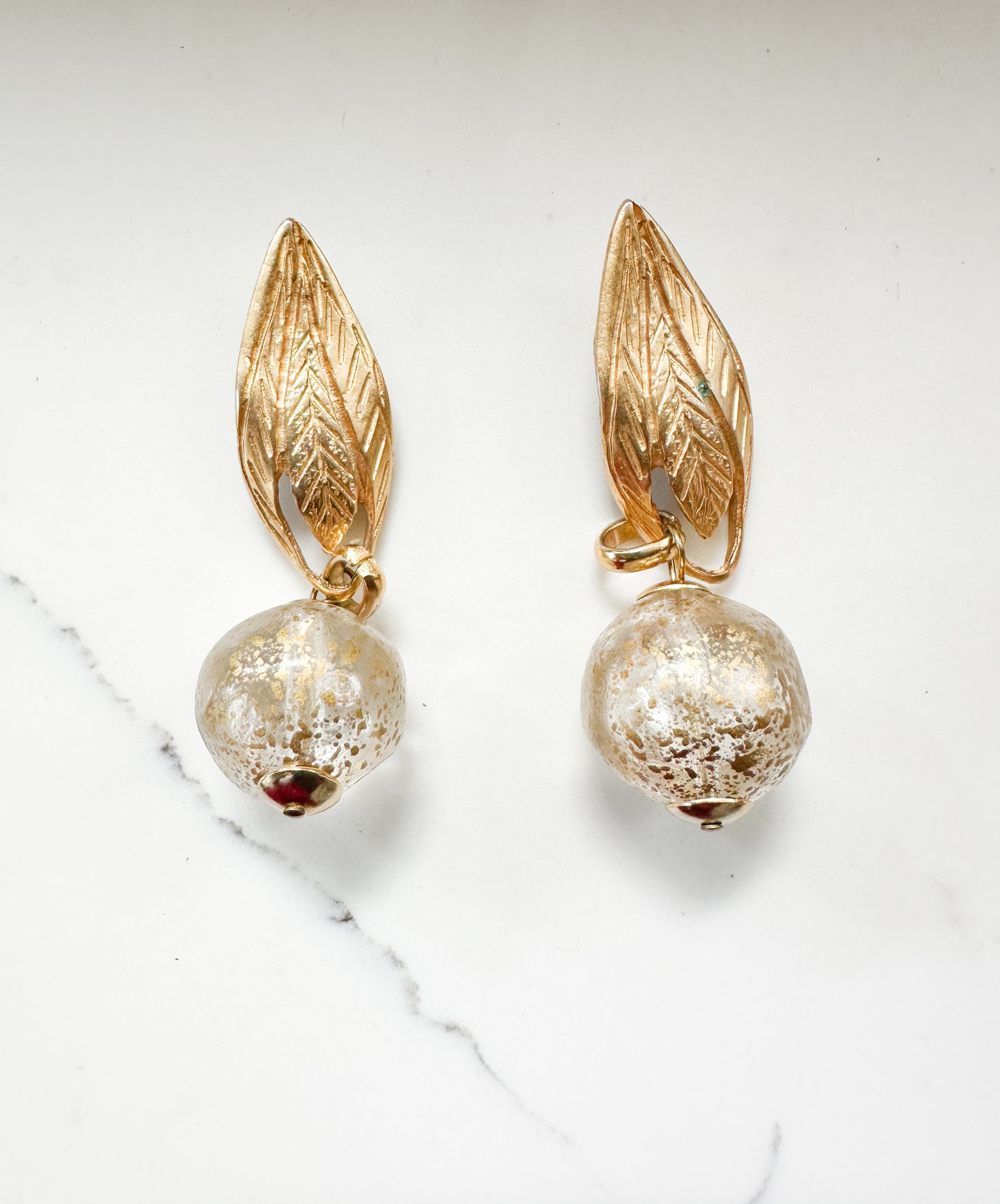90s Vintage Statement Gold Clip-On Earrings