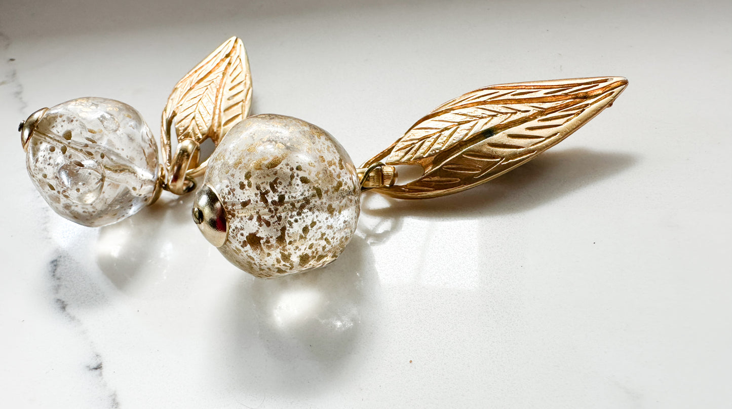 90s Vintage Statement Gold Clip-On Earrings