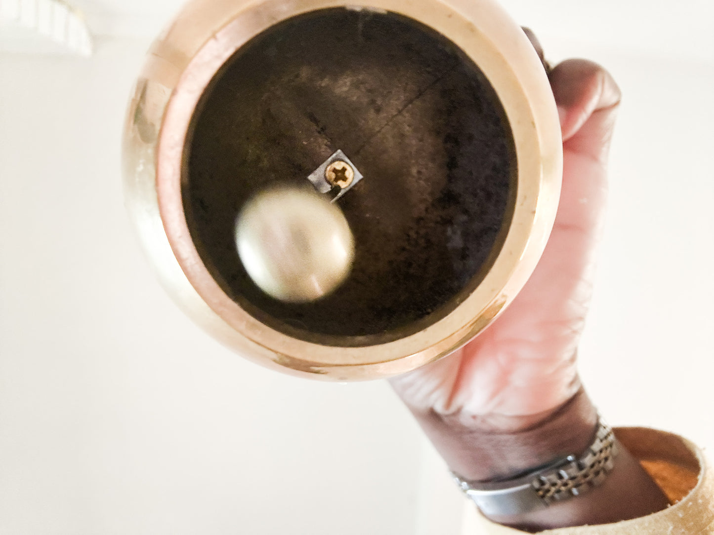 Vintage Brass Apple Bell | Brass MCM Teacher's Bell