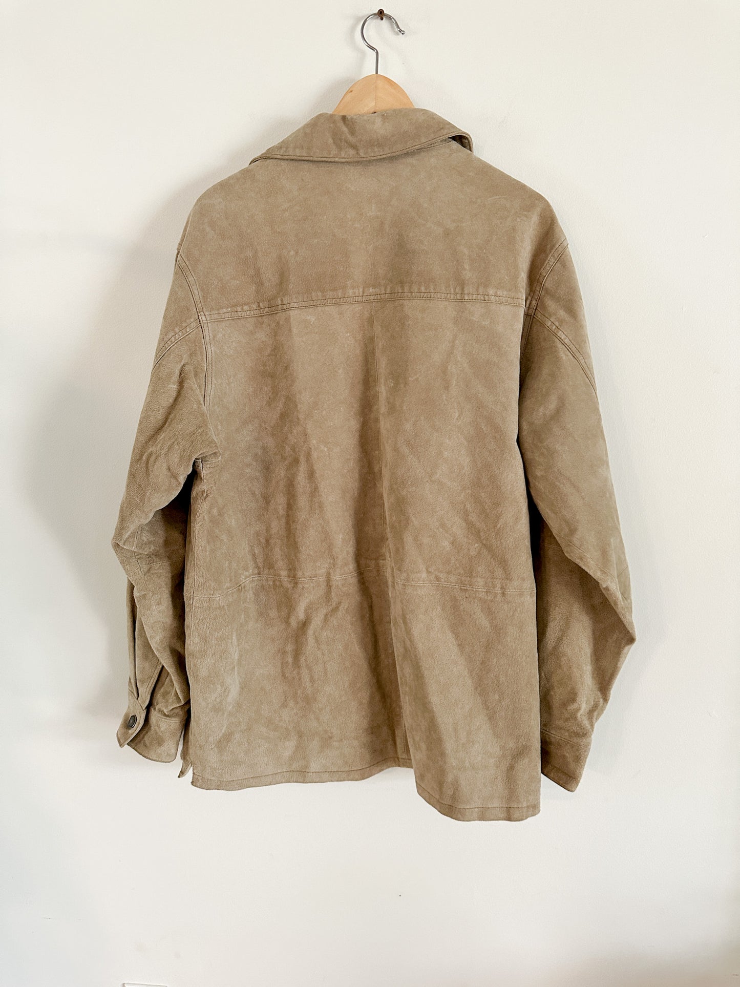 B.C. Clothing Suede Leather Button Front Leather Jacket | Cowboy style leather jacket Fits oversized | Size: M