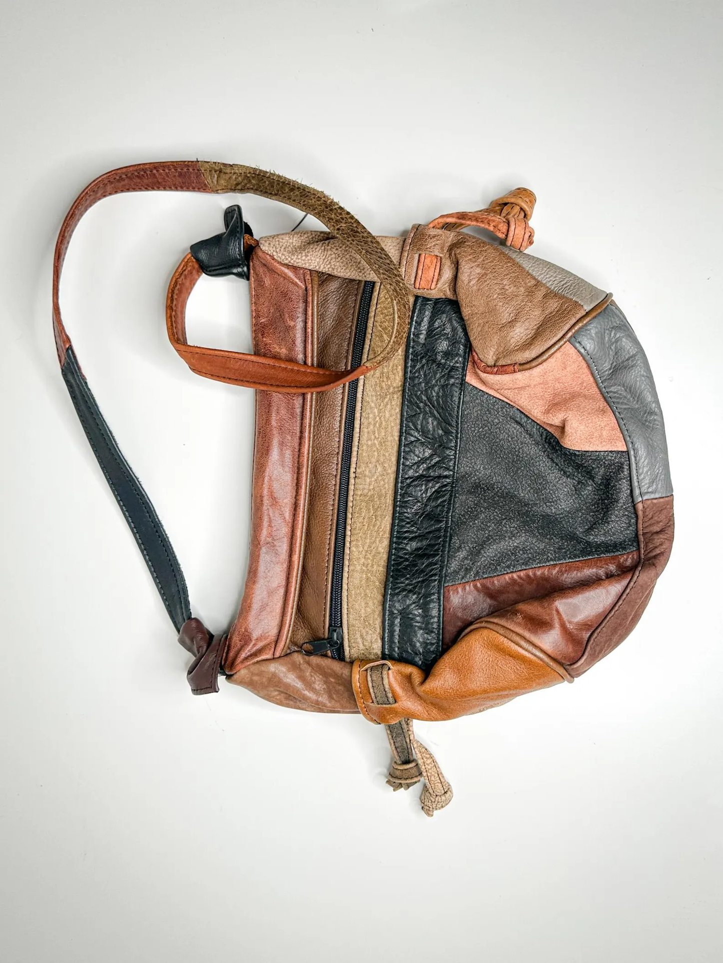 Vintage Patchwork Leather Crossbody Shoulder Bag