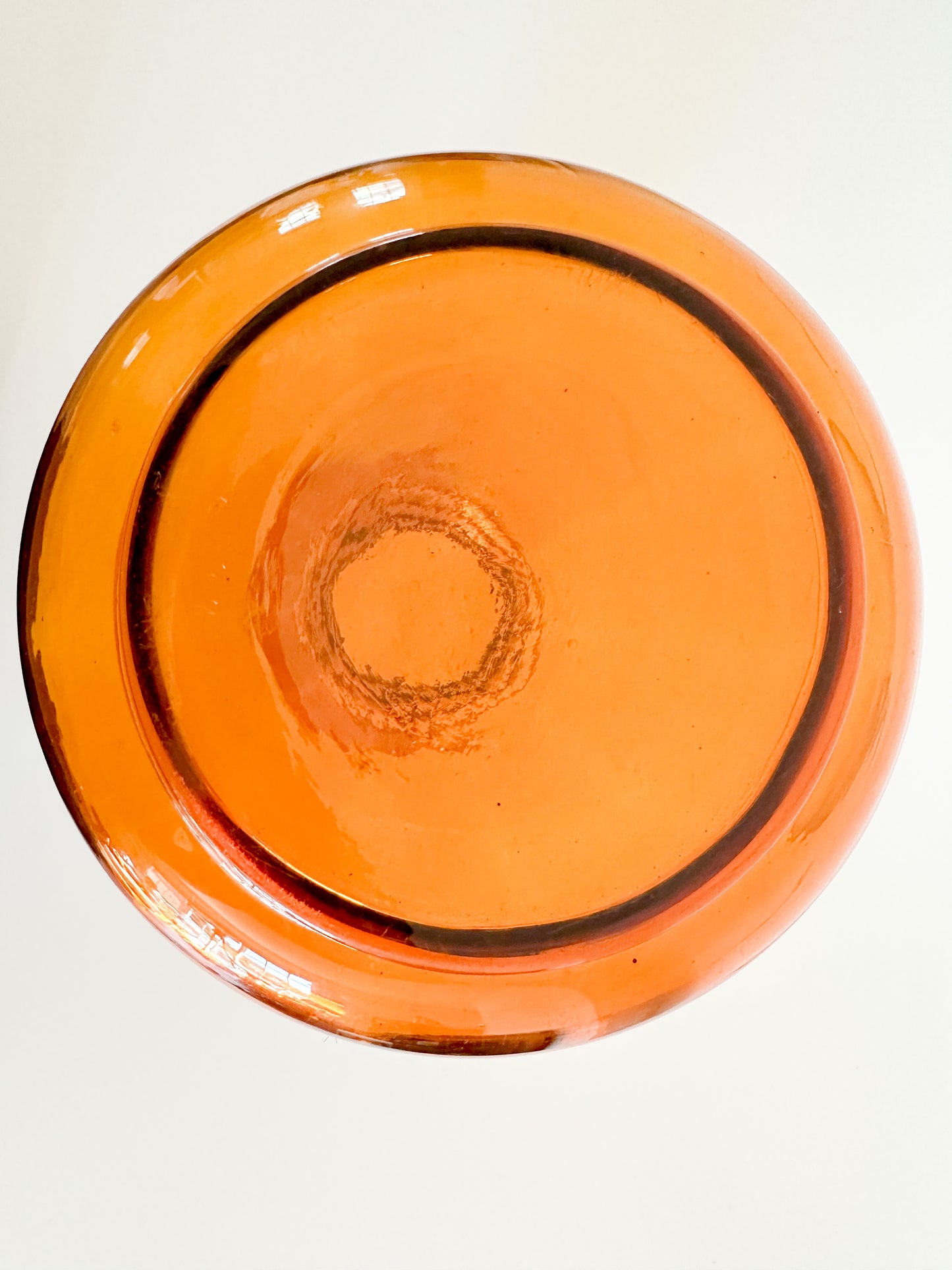 Vintage Amber Glass Decorative Vase